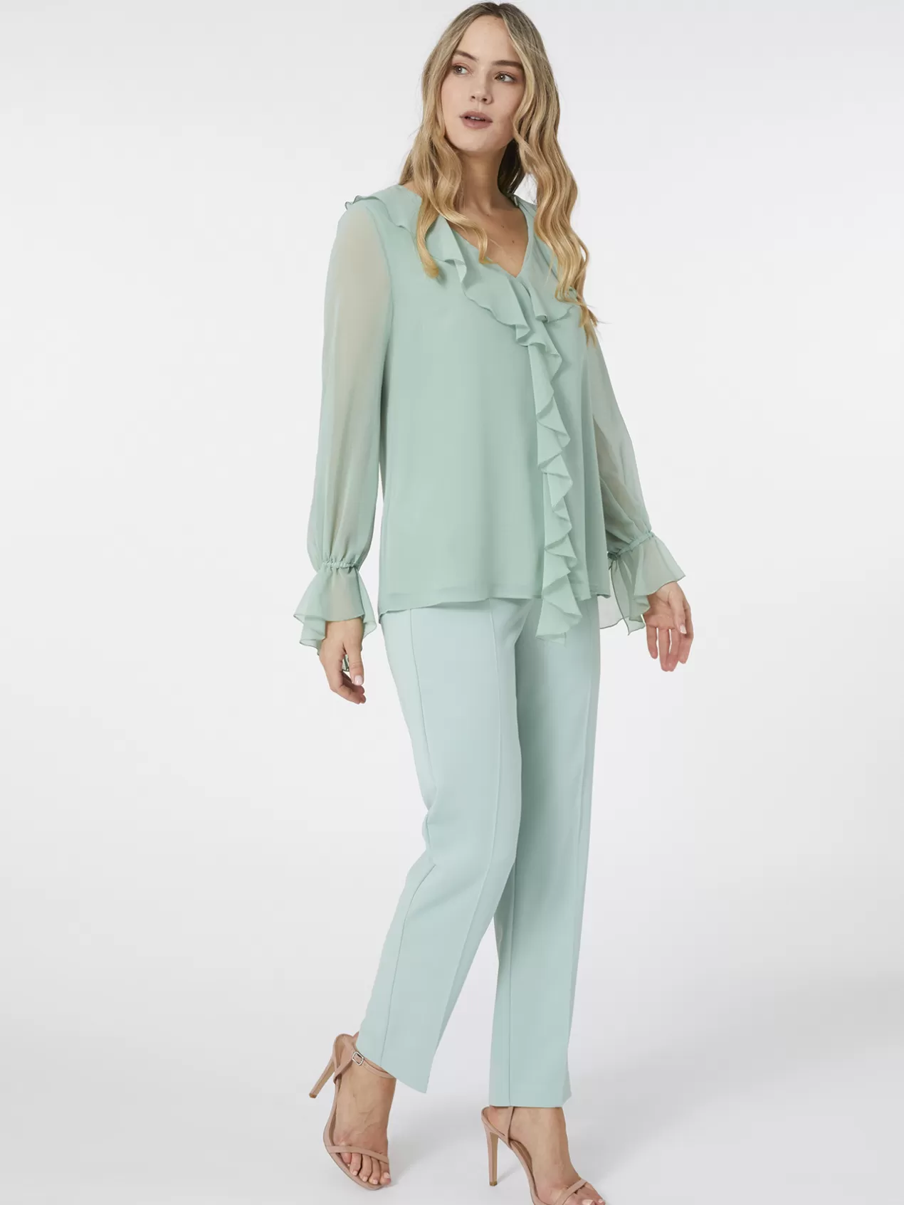 Best Sale Elena Mirò Blouse A Jabot Green Water