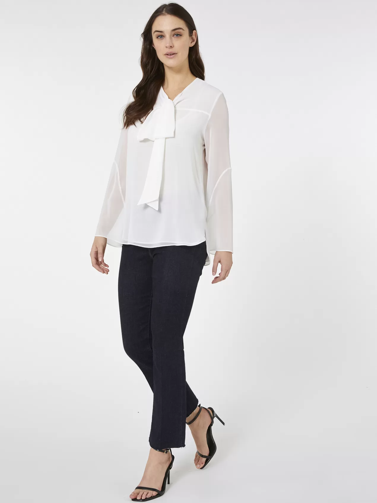 New Elena Mirò Blouse A Lavalliere Blanc