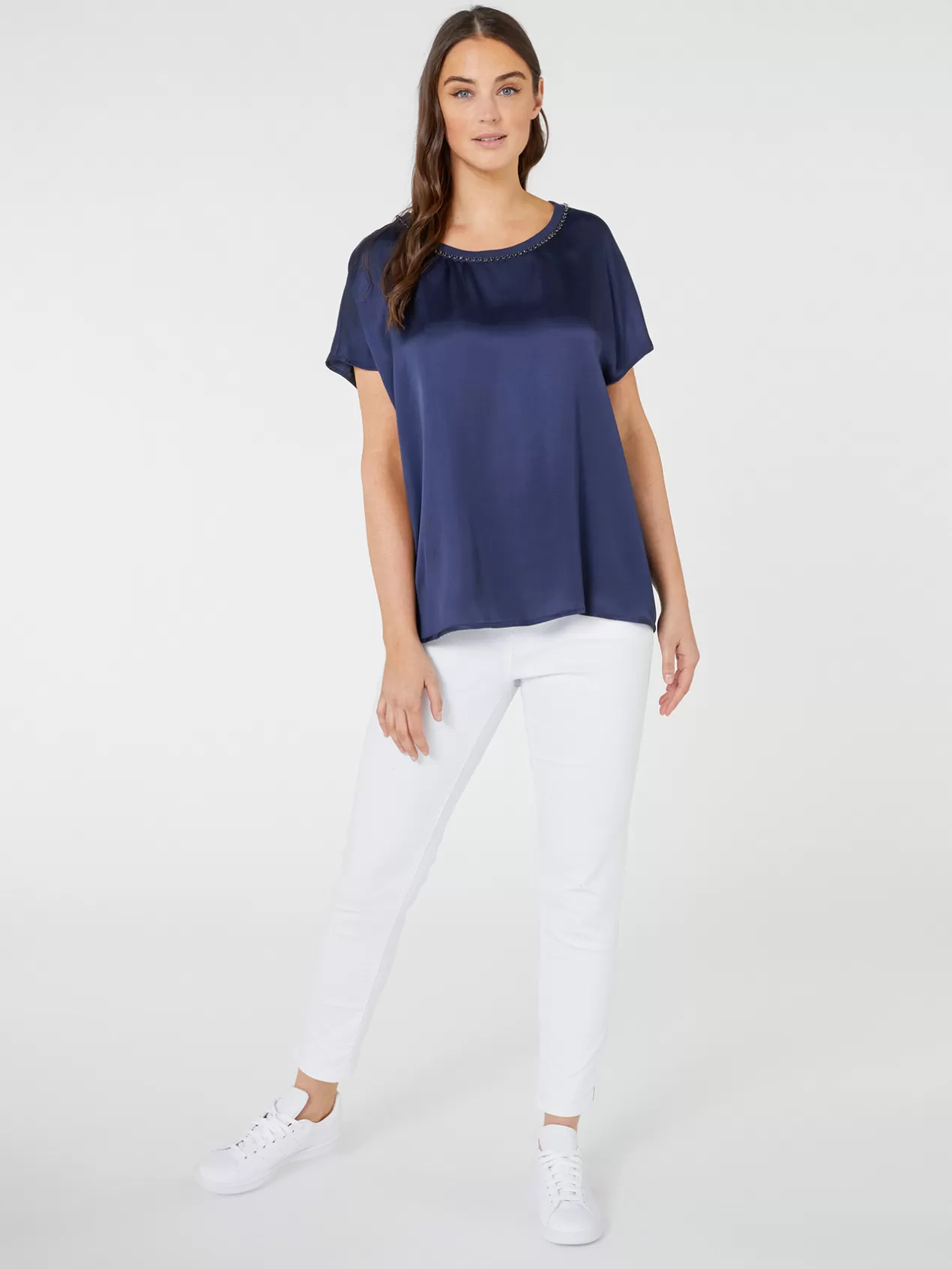 Online Elena Mirò Blouse Avec Broderie Bleu