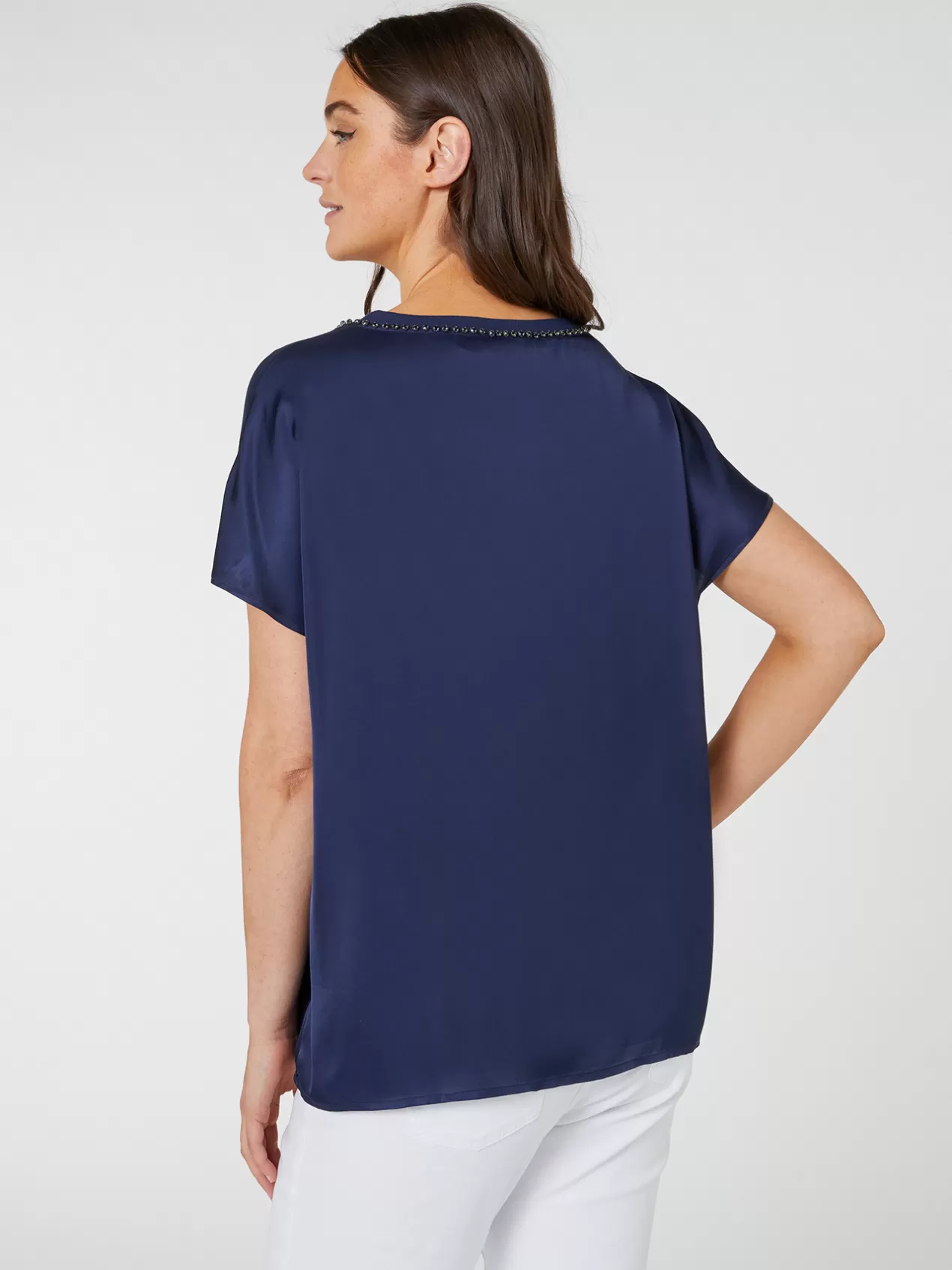 Online Elena Mirò Blouse Avec Broderie Bleu