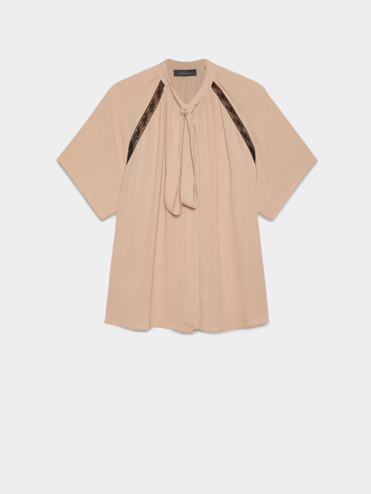 Cheap Elena Mirò Blouse Avec Foulard - Tissu Ecologique Beige