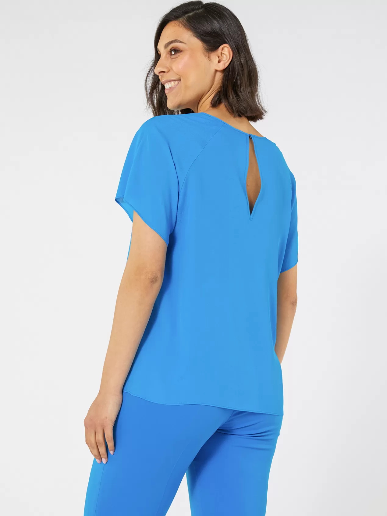 Best Elena Mirò Blouse Courte Avec Des Nervures Sur L'Encolure Light - Blue