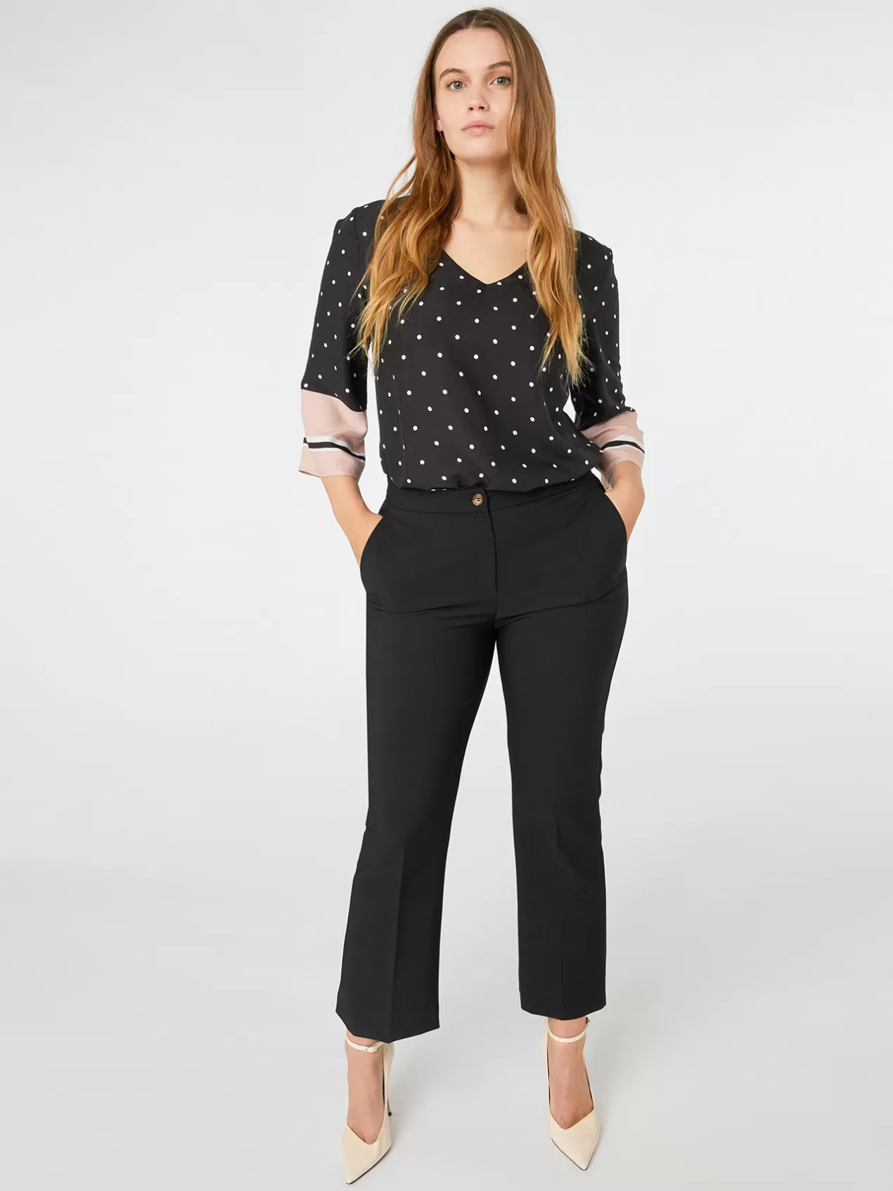 New Elena Mirò Blouse En Viscose Imprimee Avec Des Bords Noir