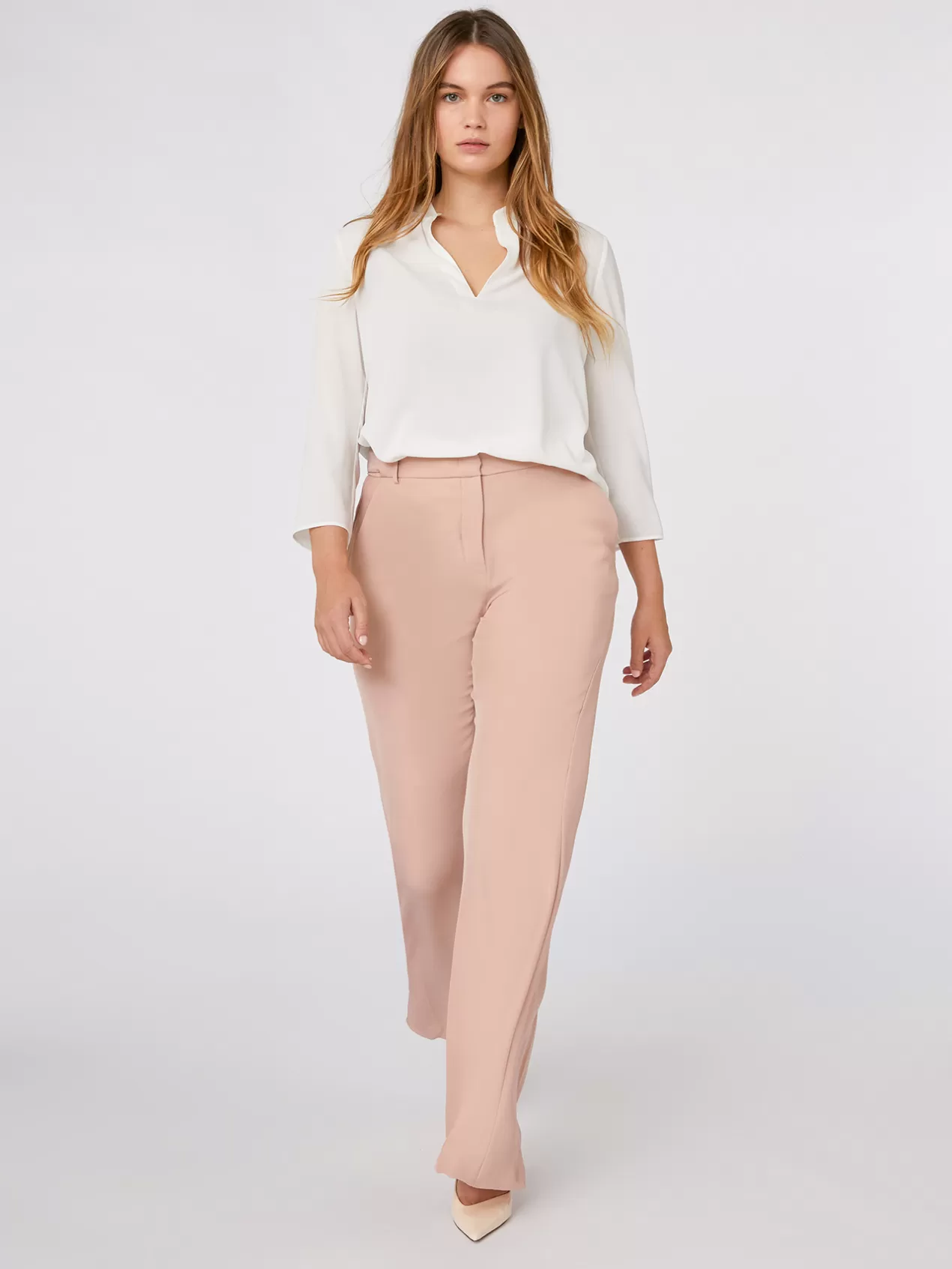 Fashion Elena Mirò Blouse Evasee A Manches Trois-Quarts Blanc