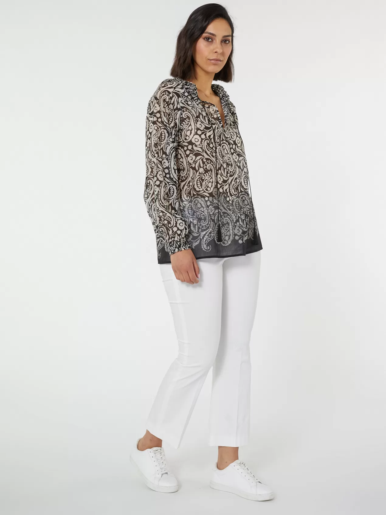 Best Elena Mirò Blouse Imprimee Avec Bord Estompe Noir