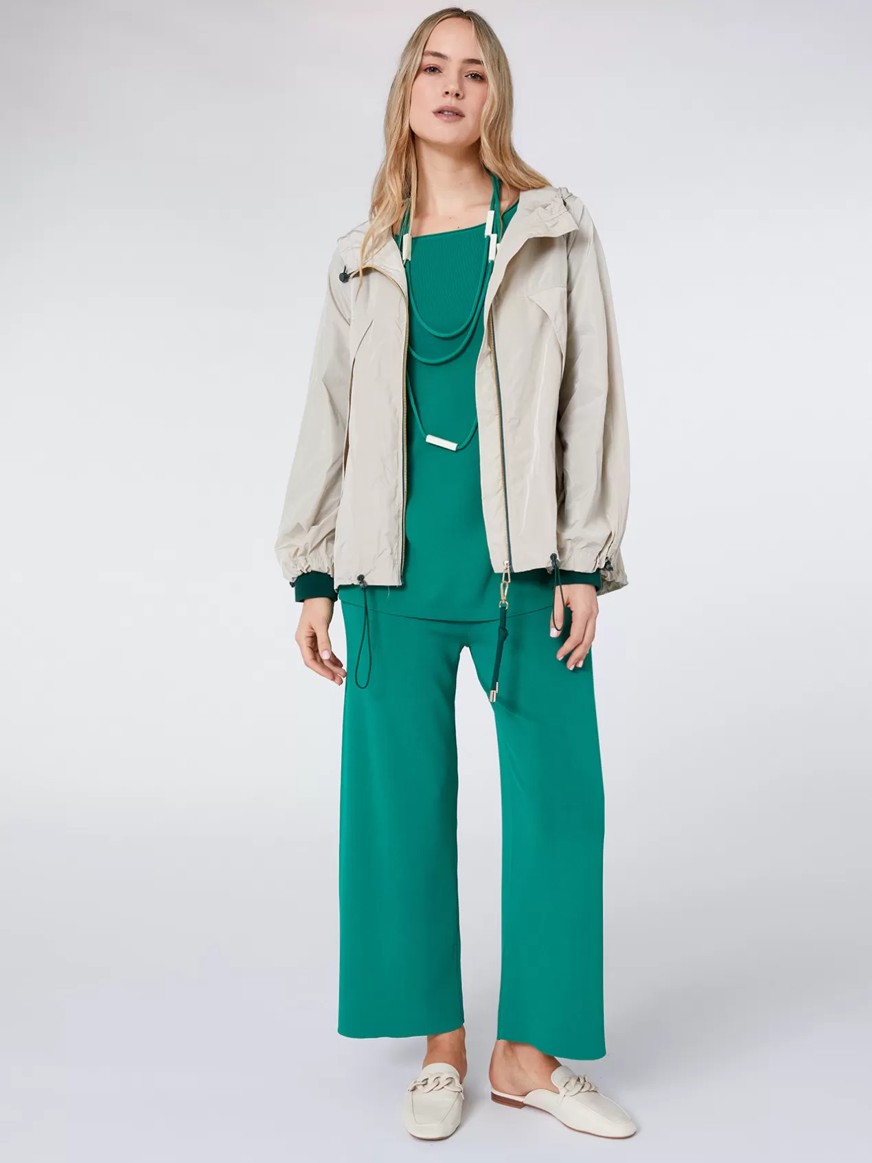 Cheap Elena Mirò Blouson En Nylon Memoire De Forme Beige