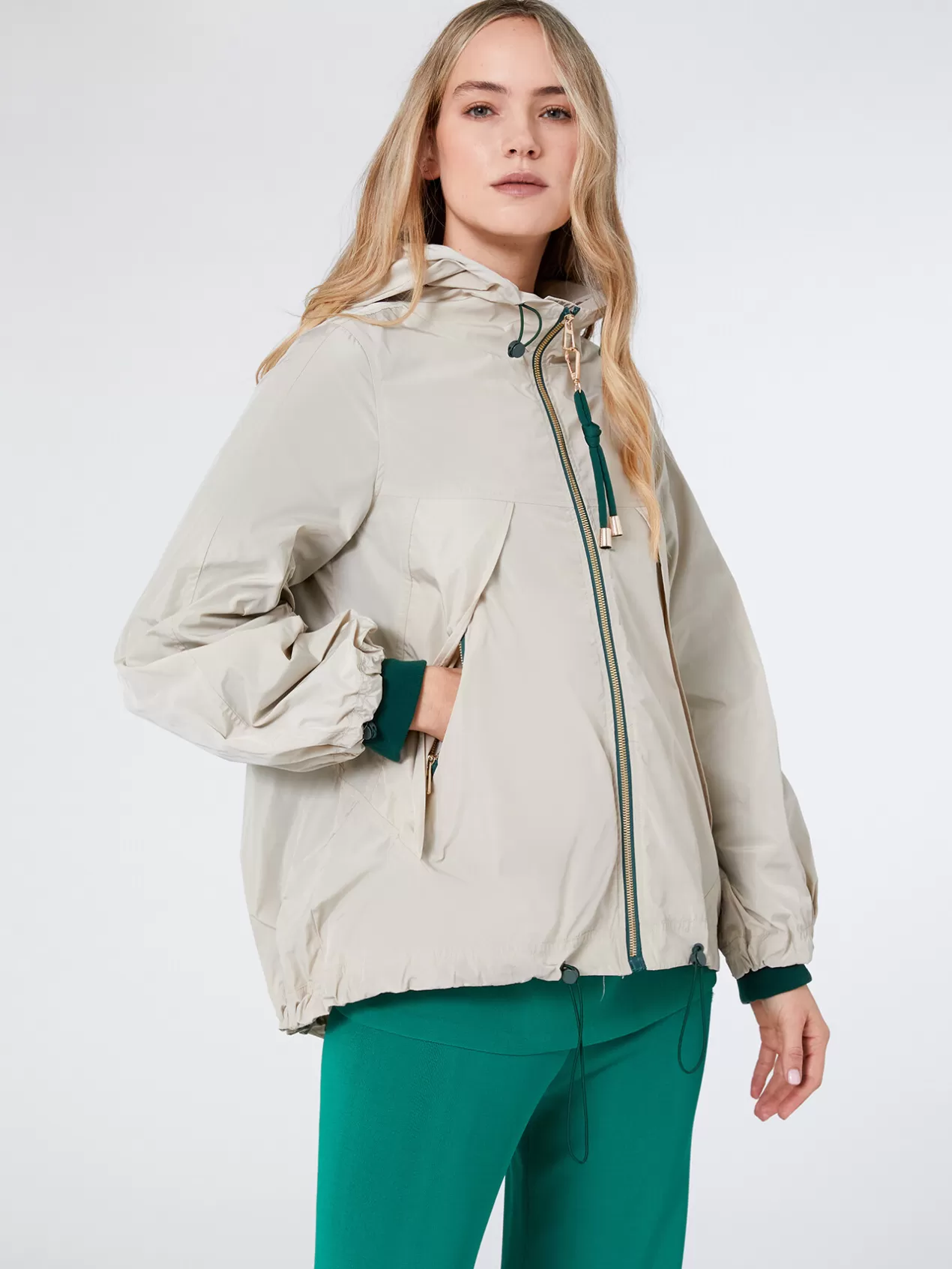 Cheap Elena Mirò Blouson En Nylon Memoire De Forme Beige