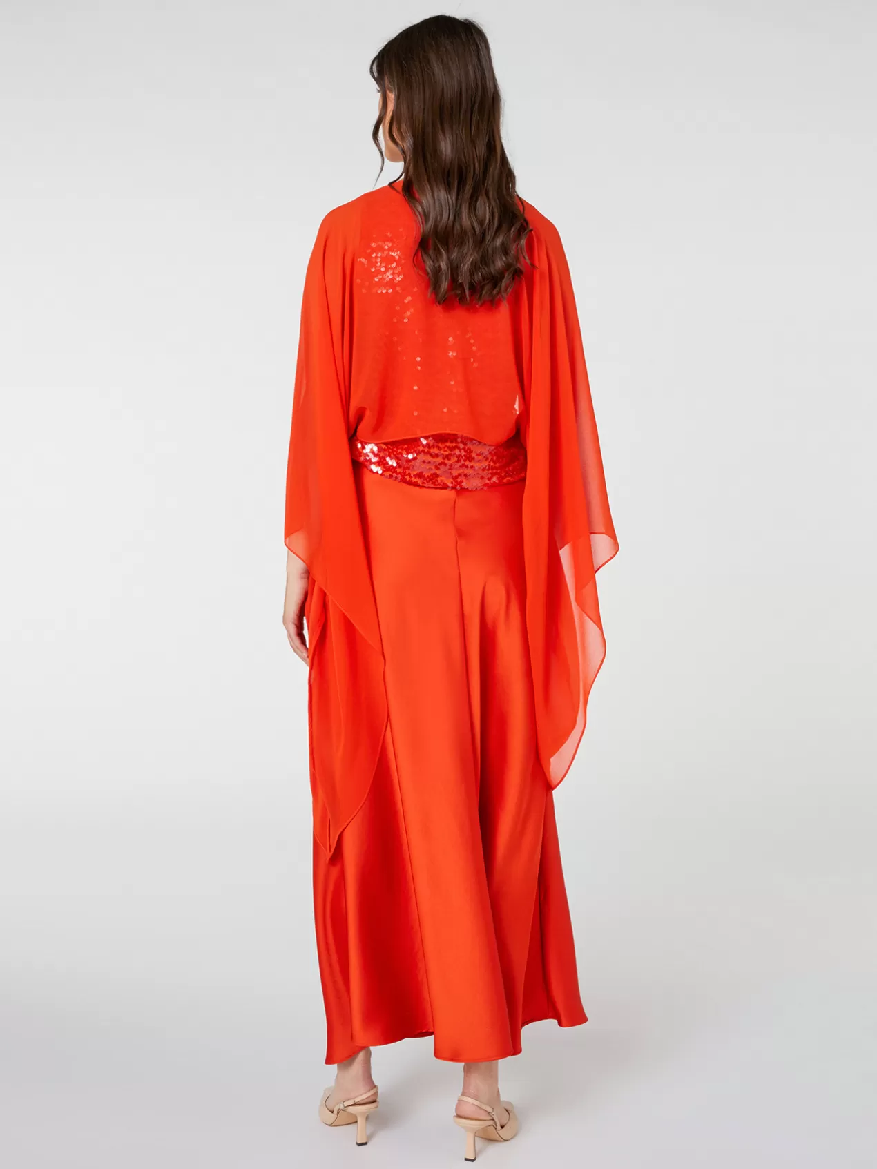 Cheap Elena Mirò Bolero En Georgette Orange Soleil