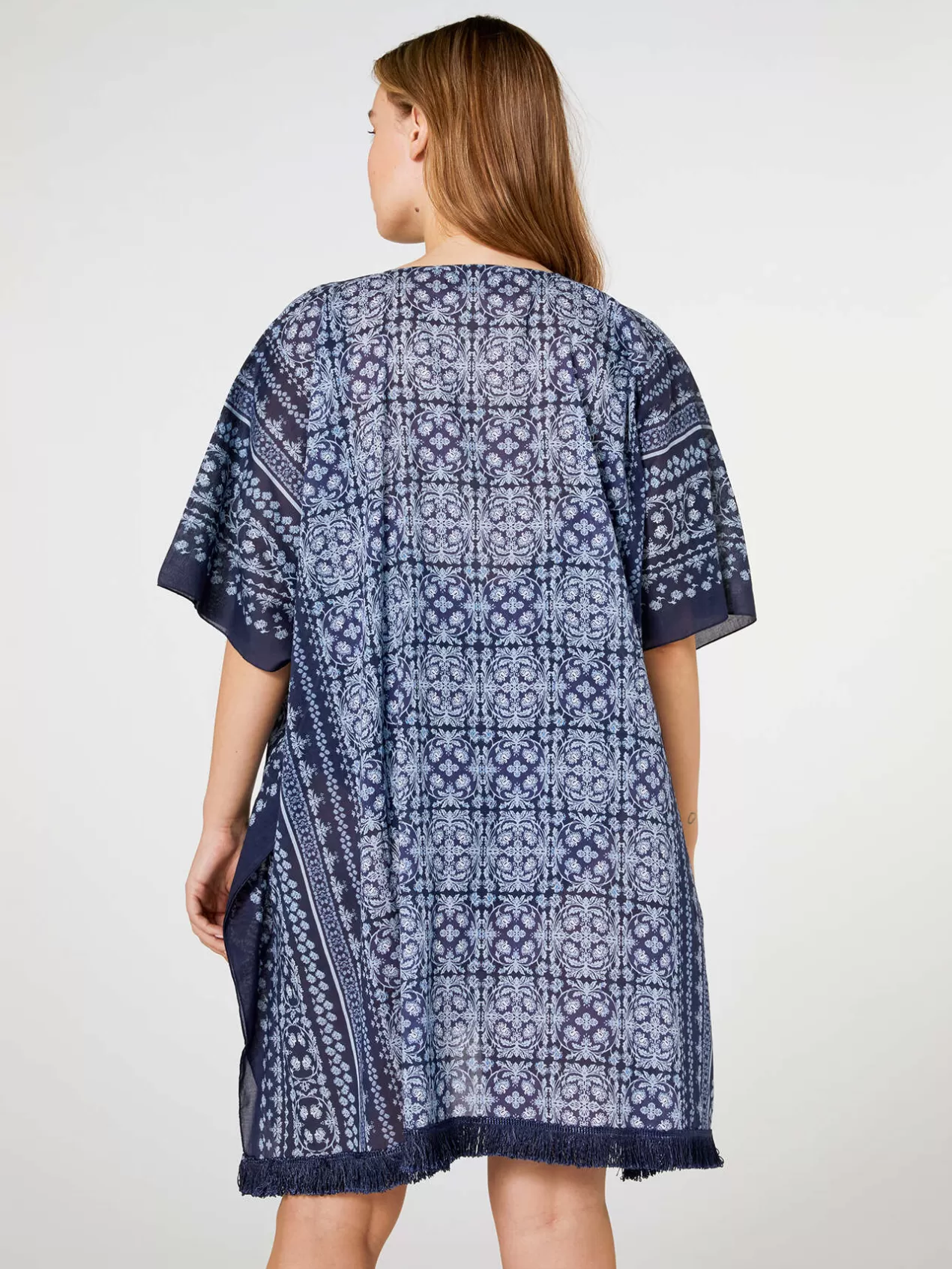 New Elena Mirò Caftan A Imprime Azulejos Bleu