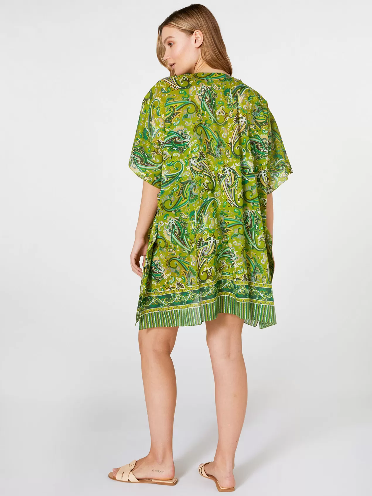 Best Elena Mirò Caftan A Imprime Ethnique Vert