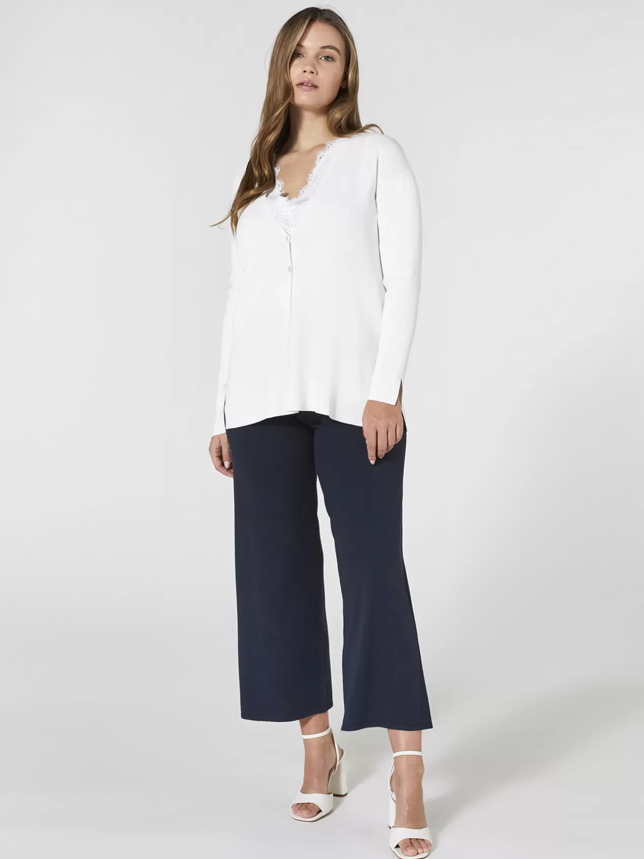 Outlet Elena Mirò Cardigan Avec Boutons Blanc