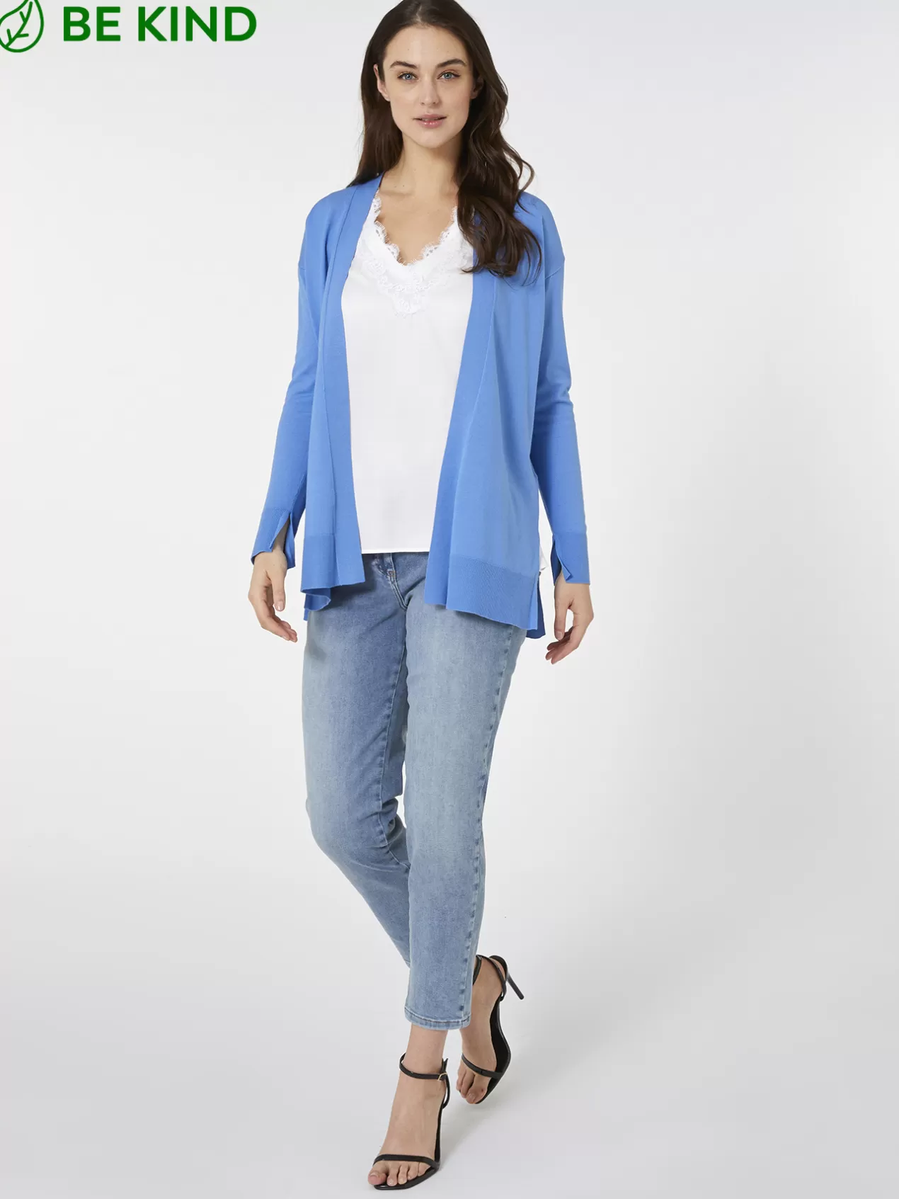 Sale Elena Mirò Cardigan Basique En Viscose Agreable A Porter Ecovero™ Light - Blue