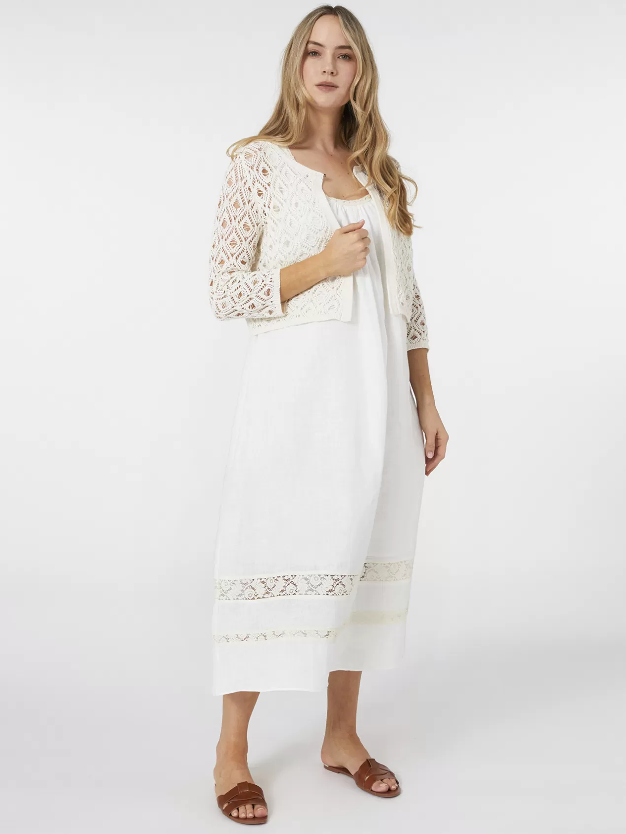 Fashion Elena Mirò Cardigan Court Ajoure Blanc