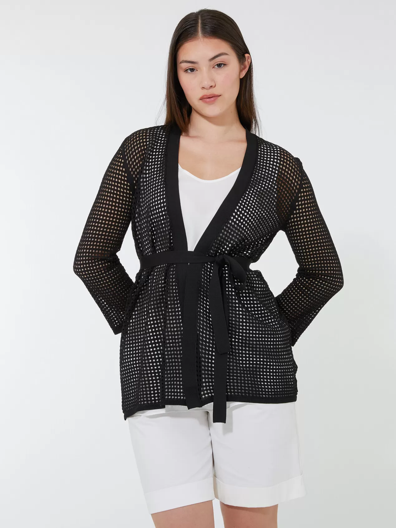 Store Elena Mirò Cardigan En Maille Resille Noir