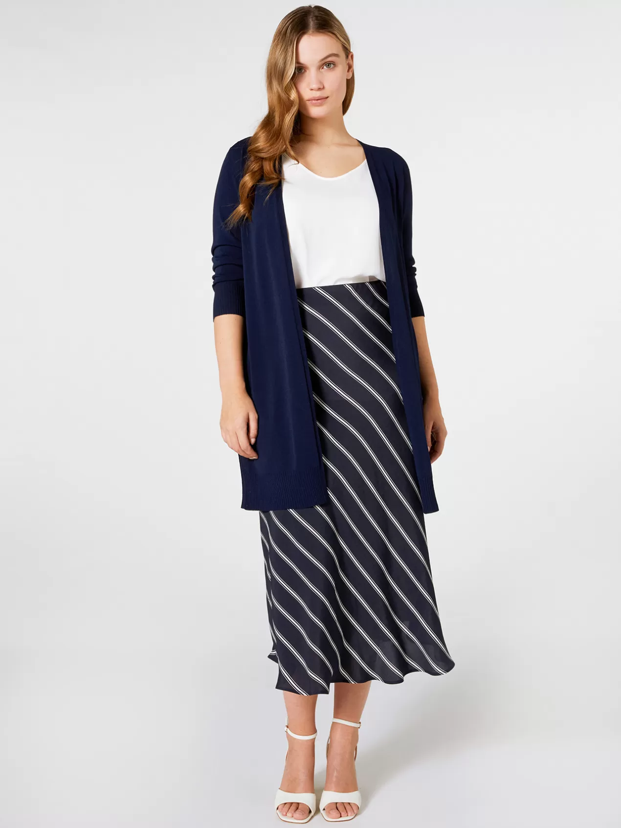 Best Sale Elena Mirò Cardigan Long Leger Bleu
