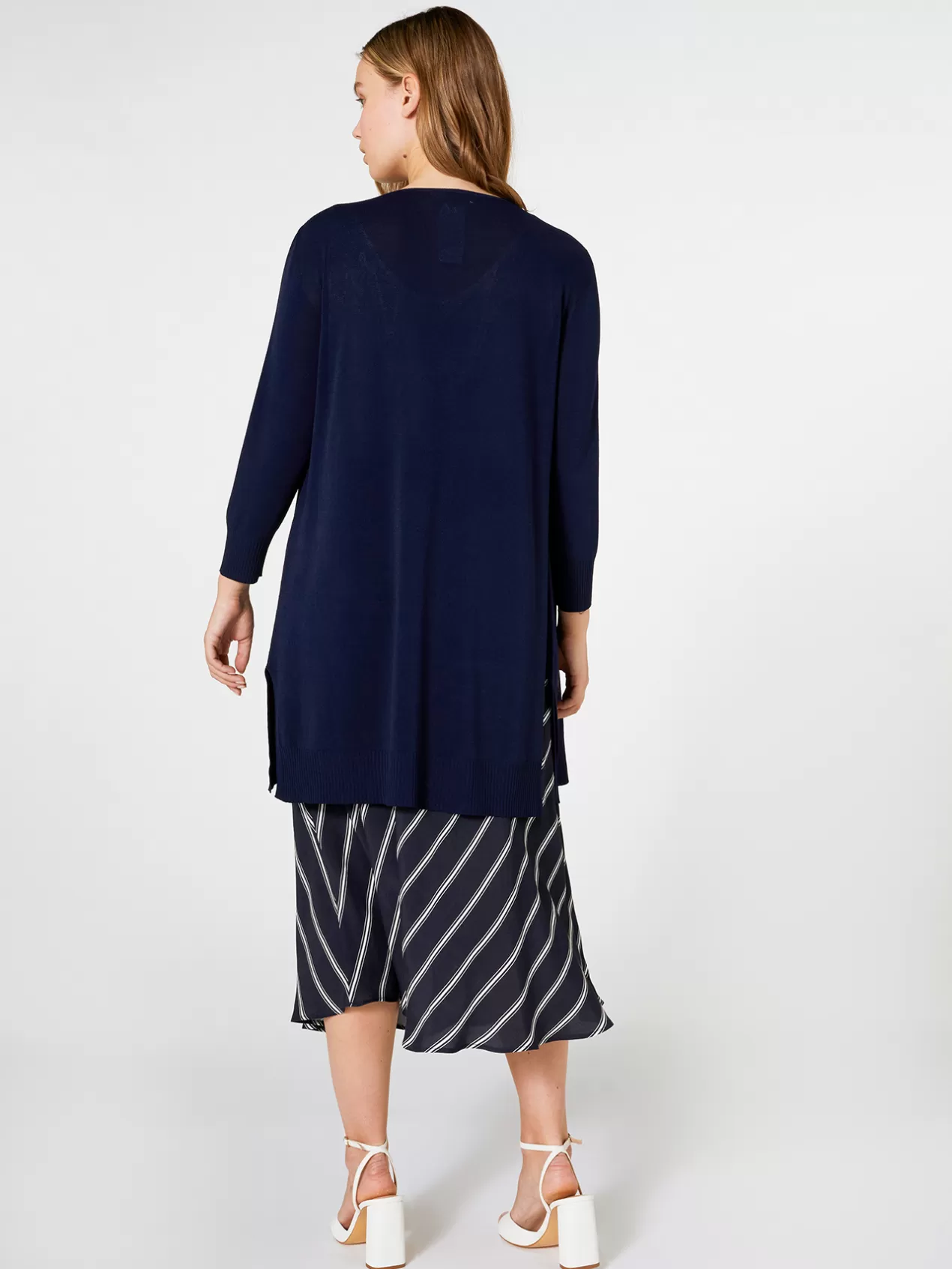 Best Sale Elena Mirò Cardigan Long Leger Bleu
