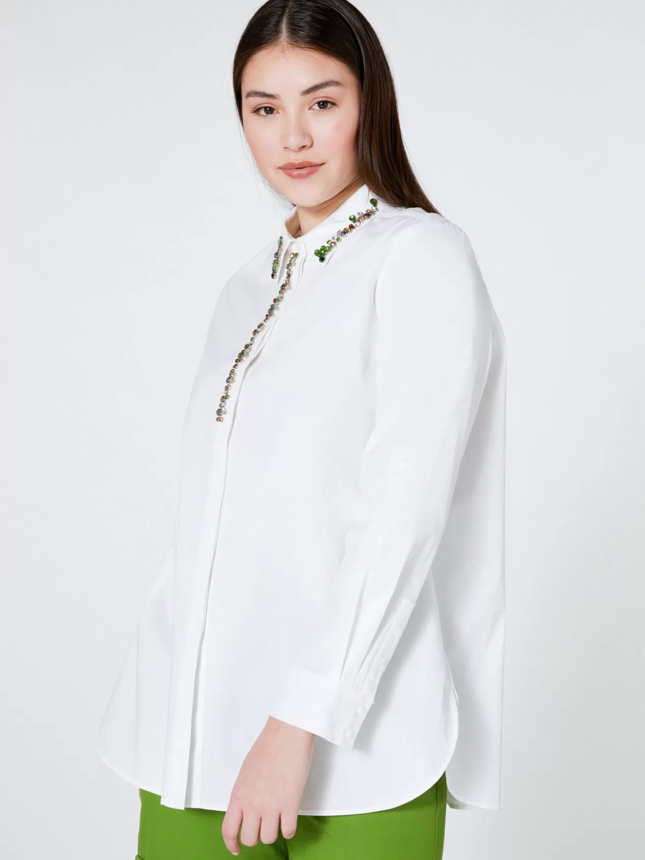 Discount Elena Mirò Chemise Avec Broderie Blanc