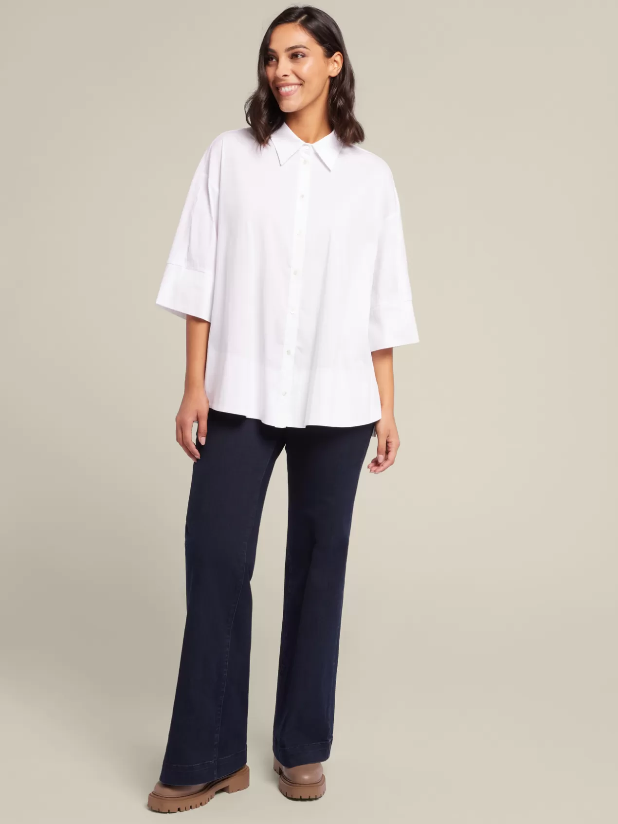 Cheap Elena Mirò Chemise he En Popeline Blanc