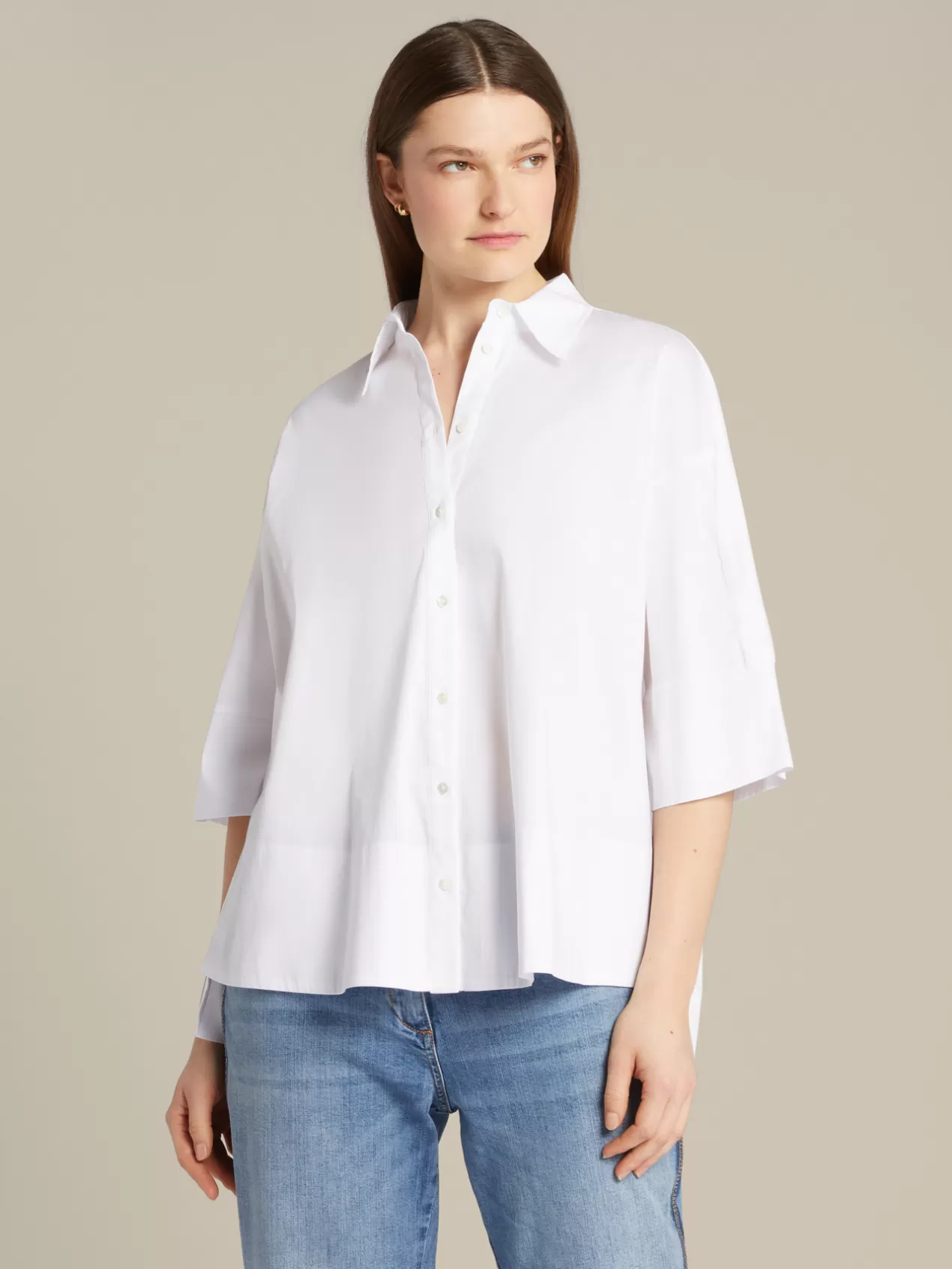 Cheap Elena Mirò Chemise he En Popeline Blanc