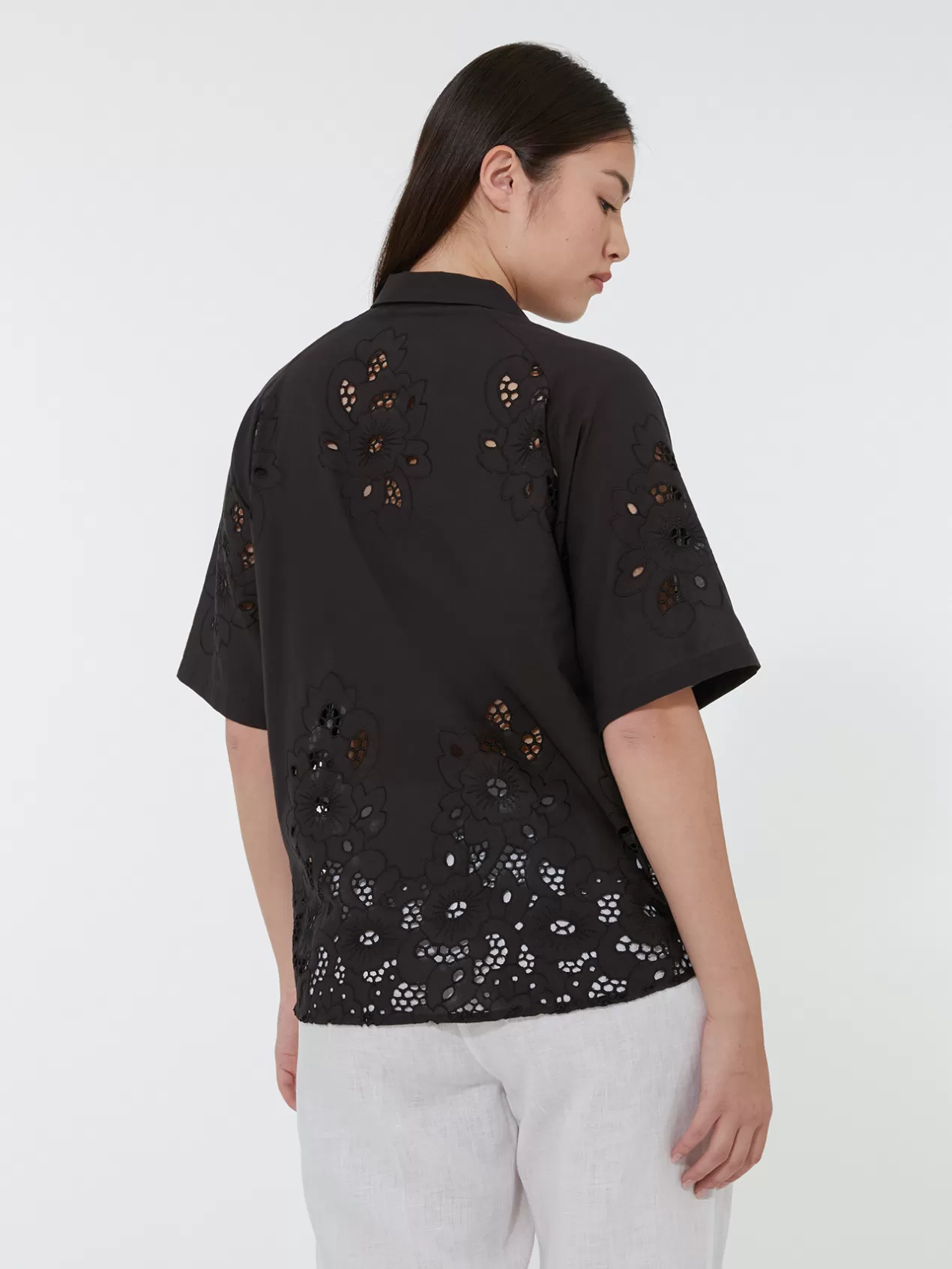 Clearance Elena Mirò Chemise Brodee Noir