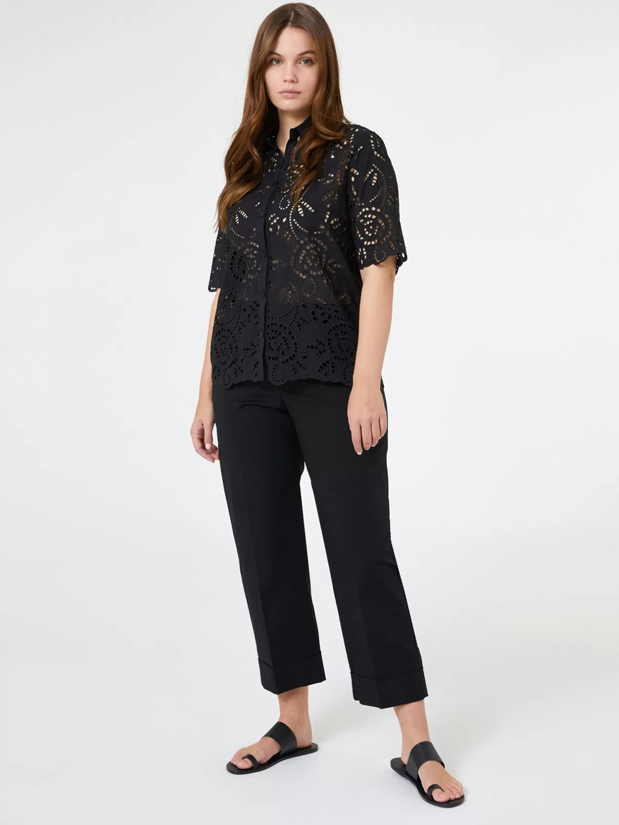 Clearance Elena Mirò Chemise En Broderie Anglaise Noir