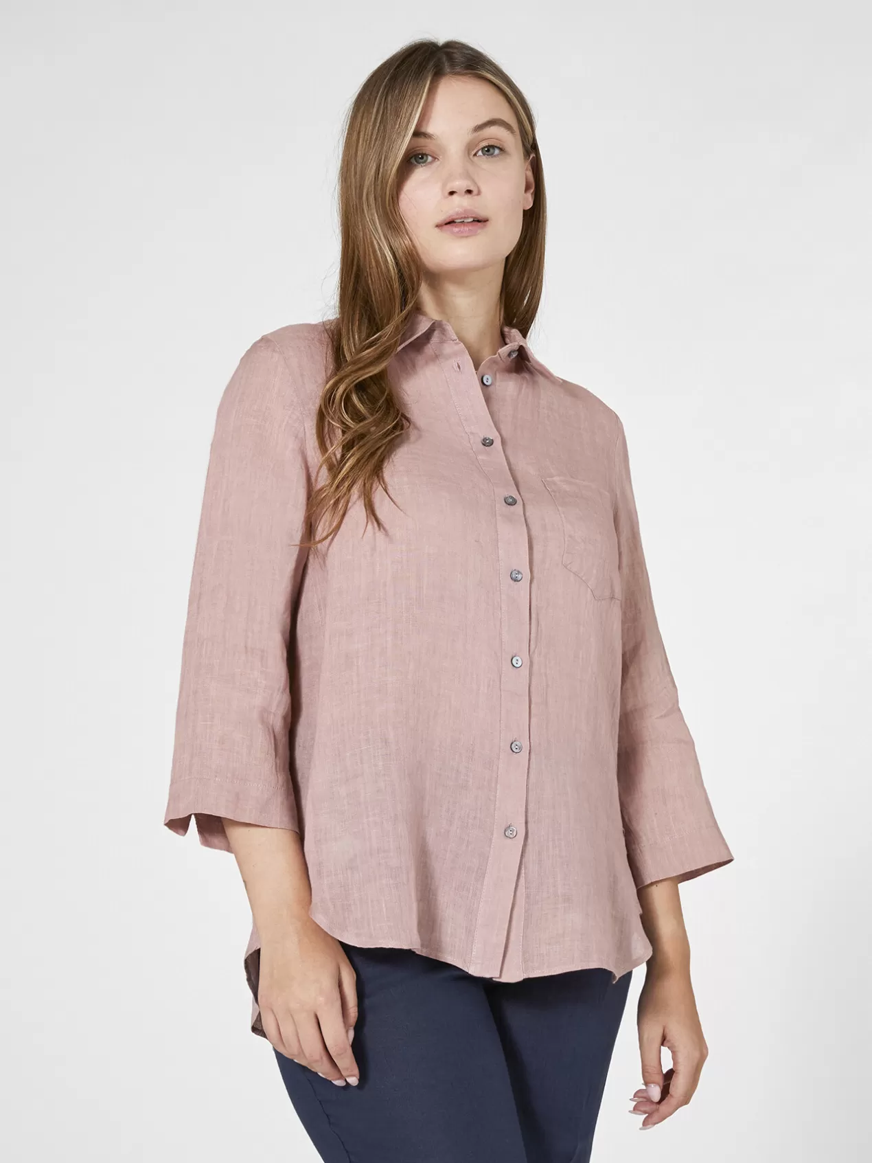 Best Sale Elena Mirò Chemise En Lin Rose
