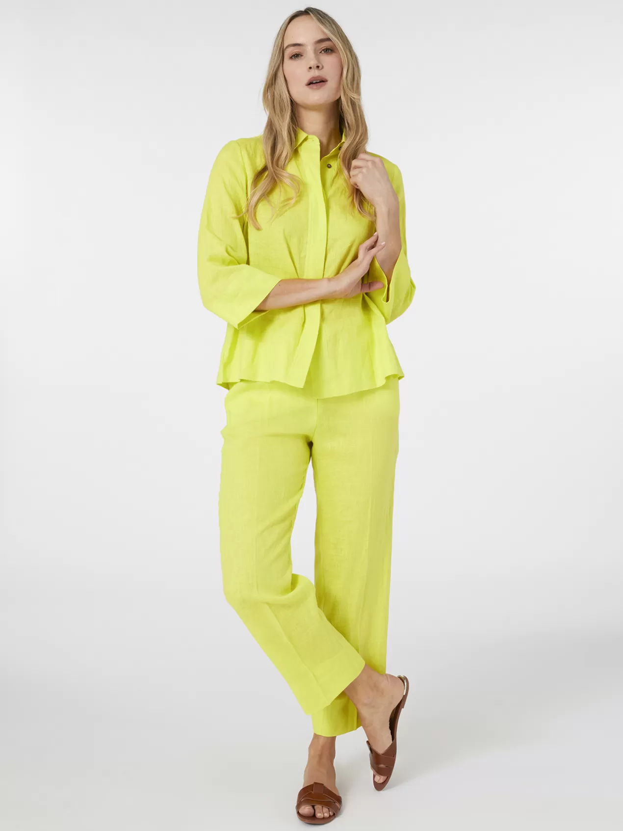 Fashion Elena Mirò Chemise En Lin Jaune