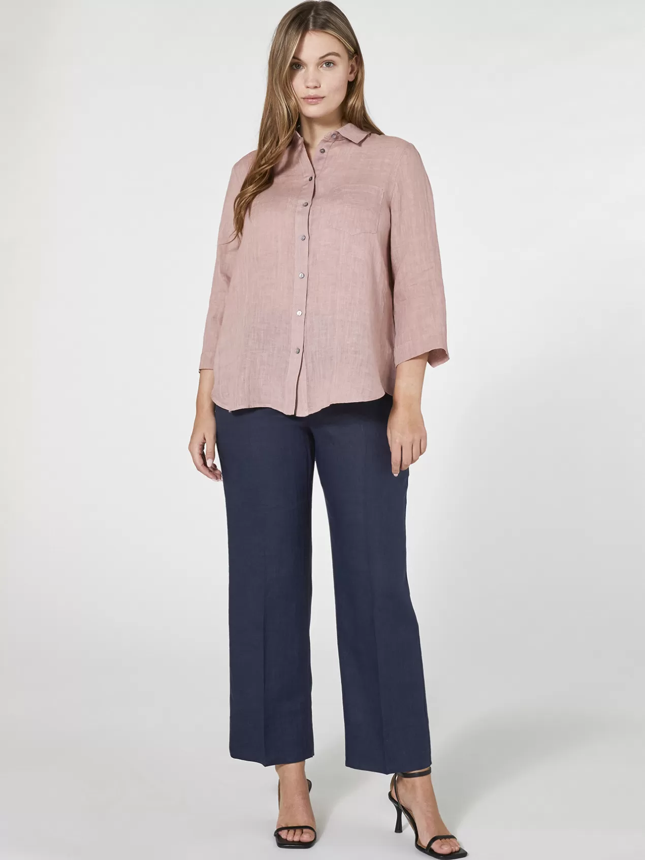 Best Sale Elena Mirò Chemise En Lin Rose