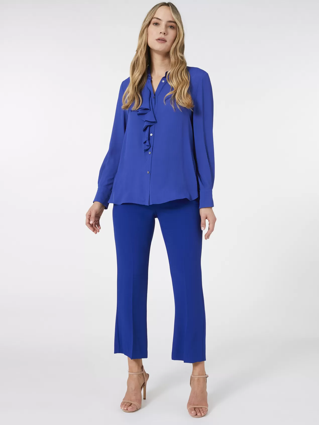 Cheap Elena Mirò Chemise En Viscose Avec Jabot Bleu