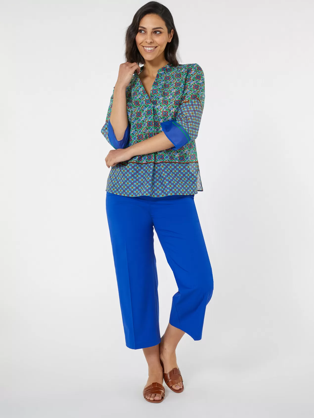 Best Sale Elena Mirò Chemise Imprimee Aux Tons s Bleu