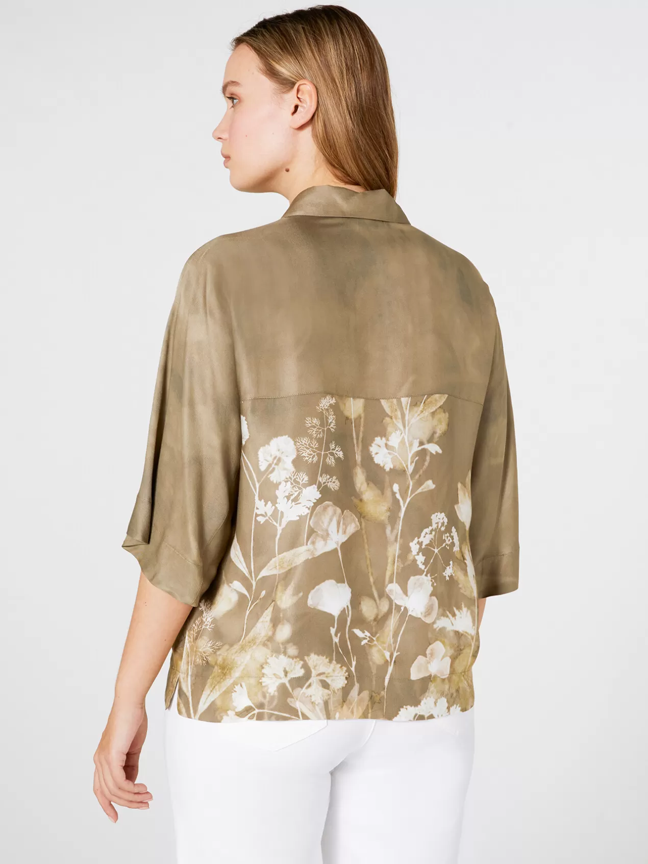 Online Elena Mirò Chemise Imprimee En Viscose Vert