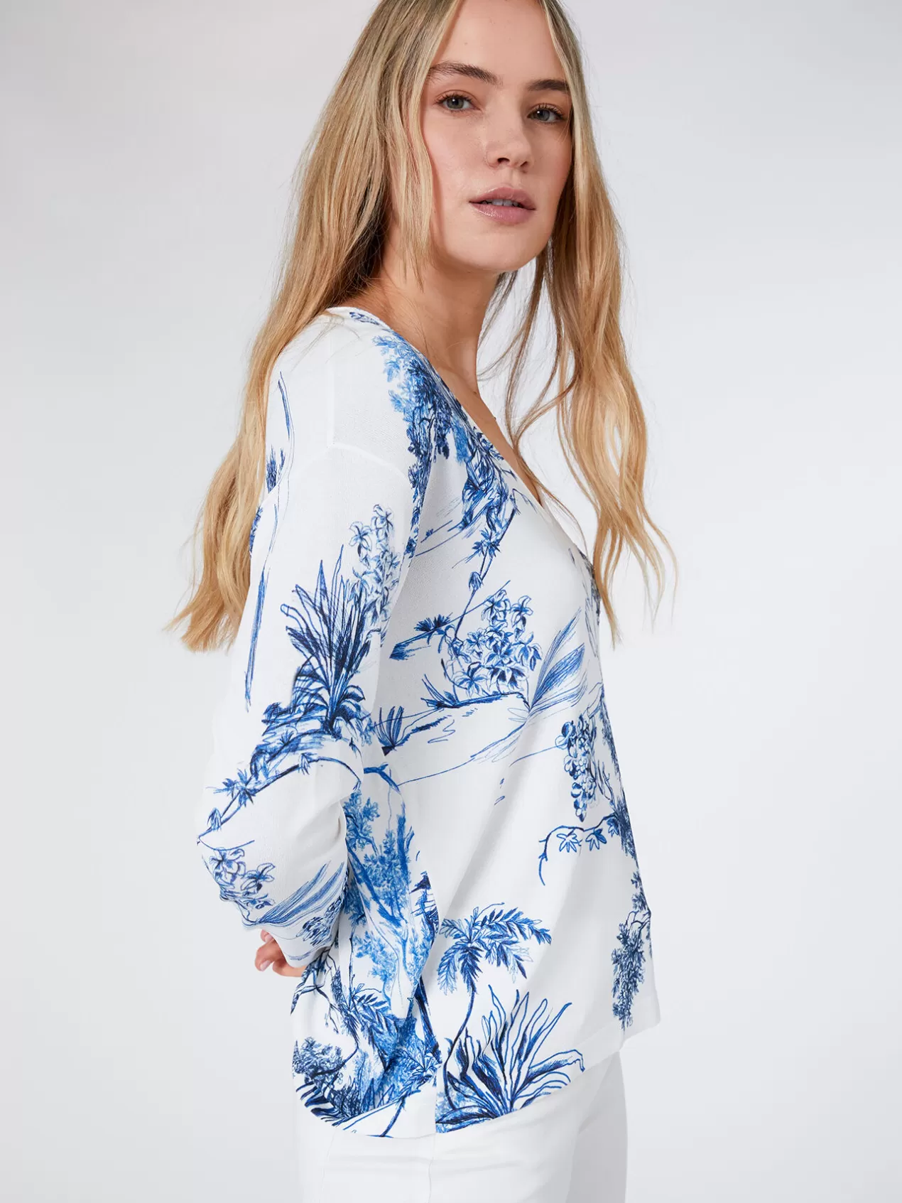 Best Elena Mirò Chemise Imprimee Et Brodee Bleu