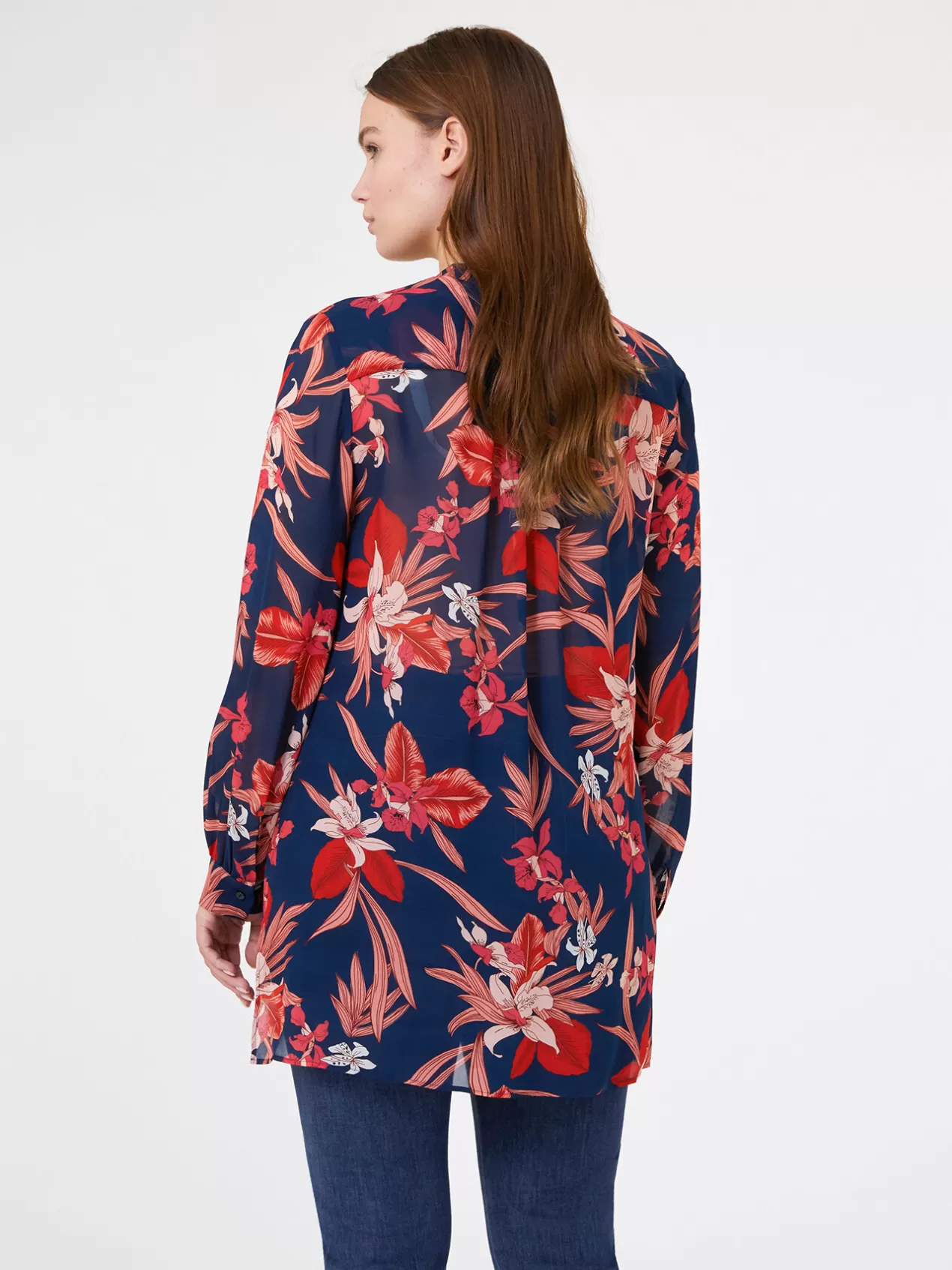 Best Sale Elena Mirò Chemise Oversize A Fleurs Bleu