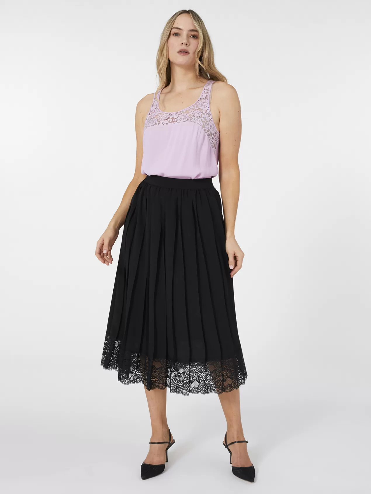 Sale Elena Mirò Debardeur A Dentelle - Tissu Ecologique Rose
