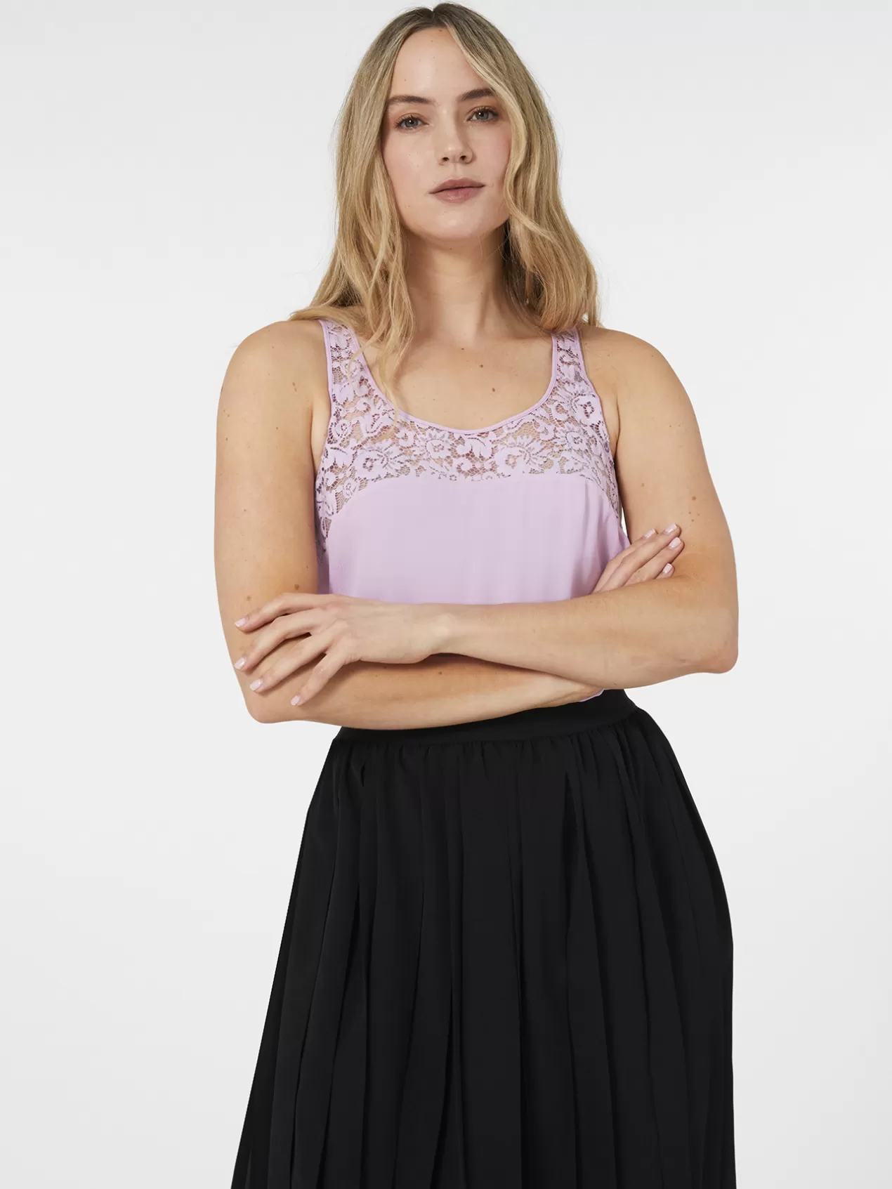 Sale Elena Mirò Debardeur A Dentelle - Tissu Ecologique Rose