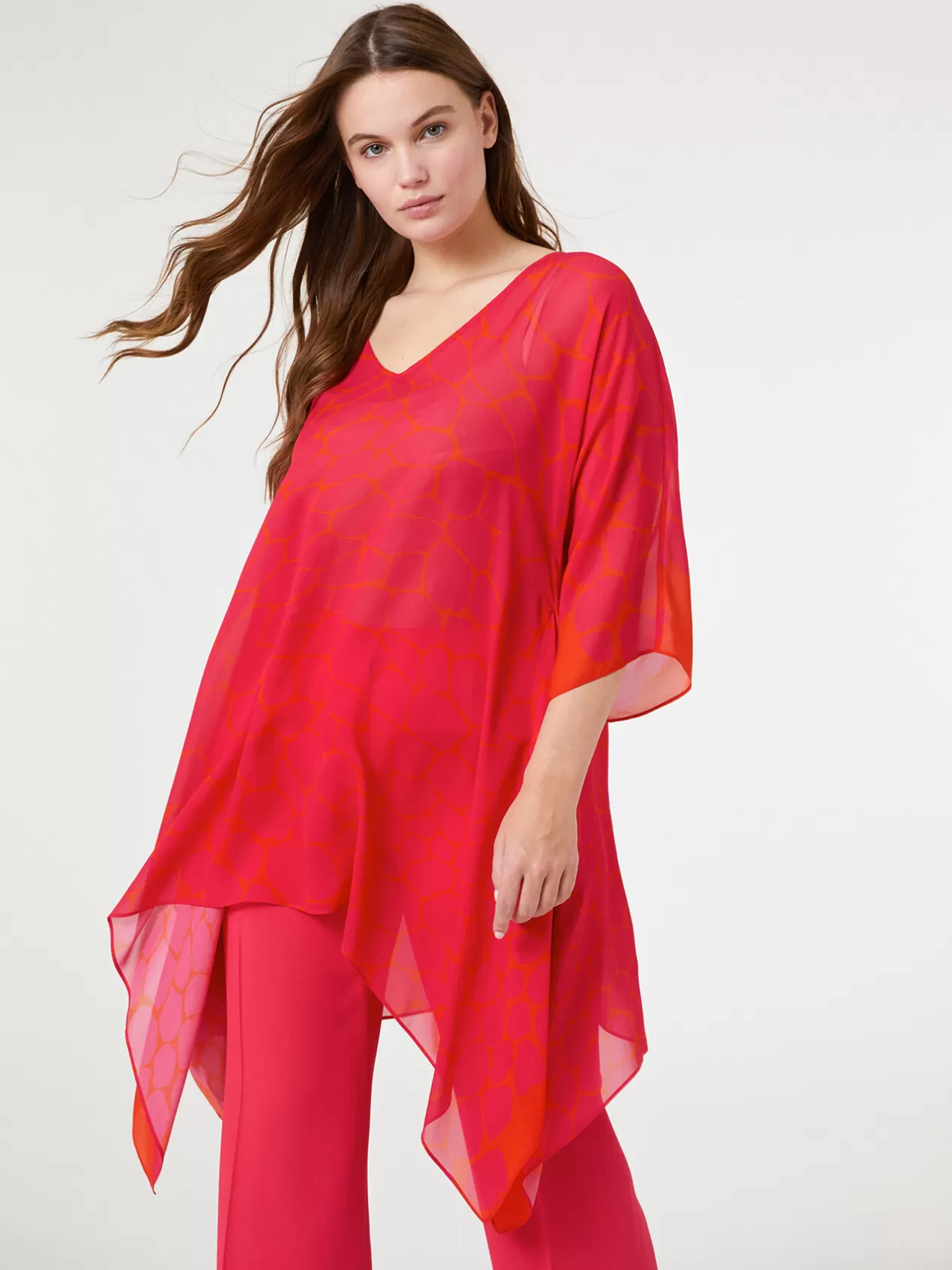 Online Elena Mirò Elegante Blouse Imprimee Fuchsia