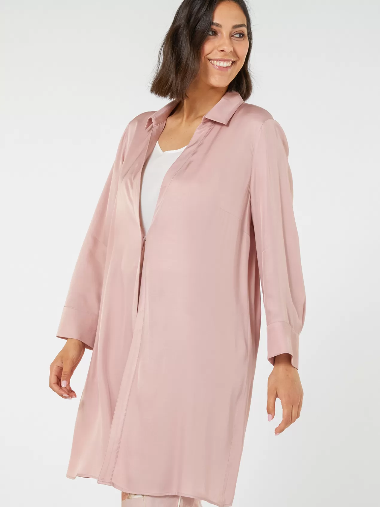 Best Elena Mirò Elegante Chemise Longue Rose