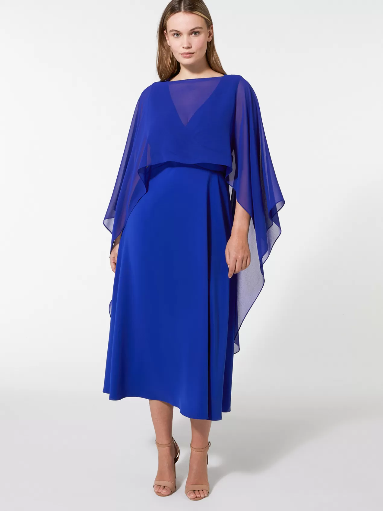 Store Elena Mirò Etole Elegante En Georgette Bleuet