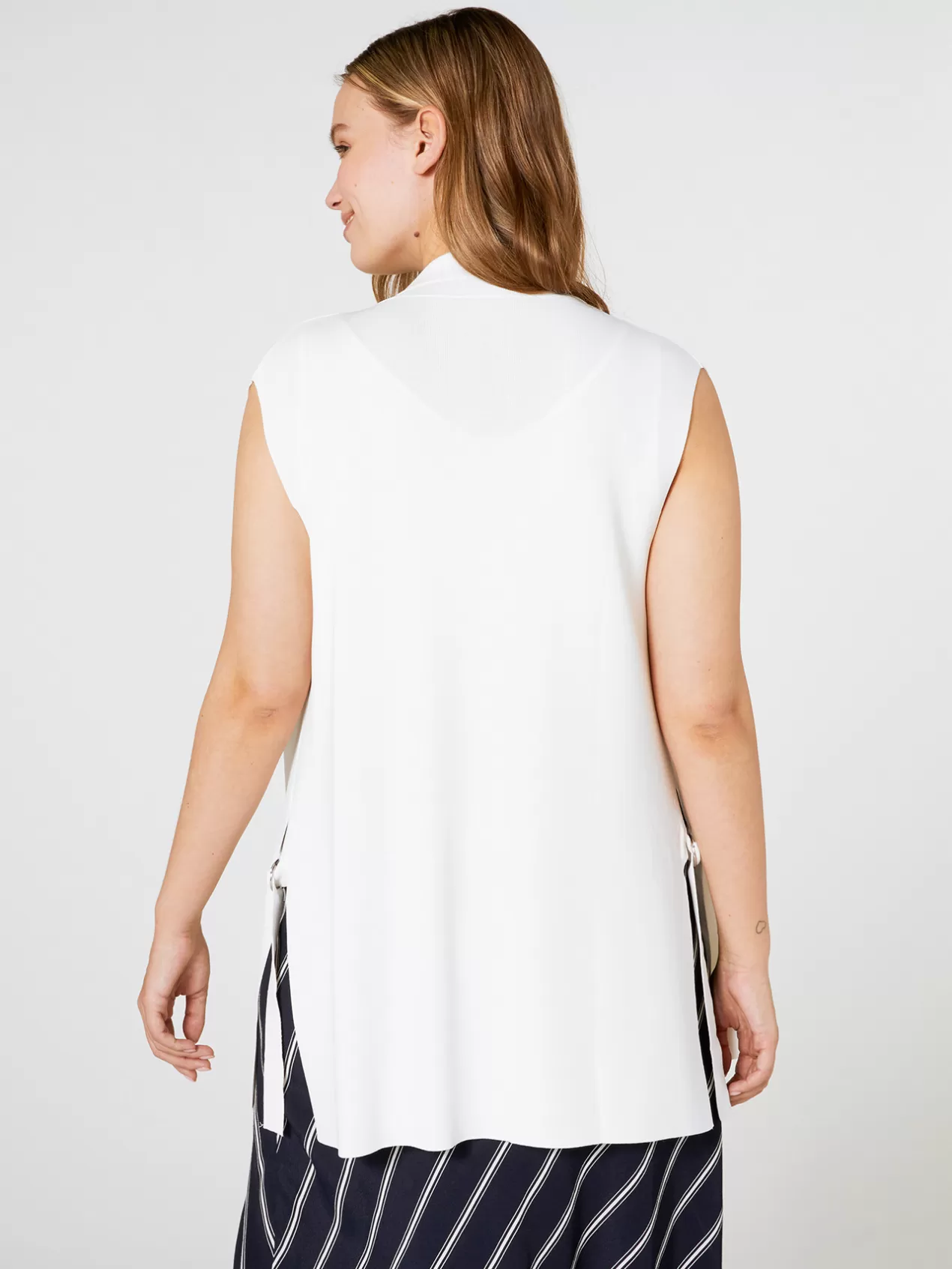 Best Elena Mirò Gilet Avec Boucles Blanc