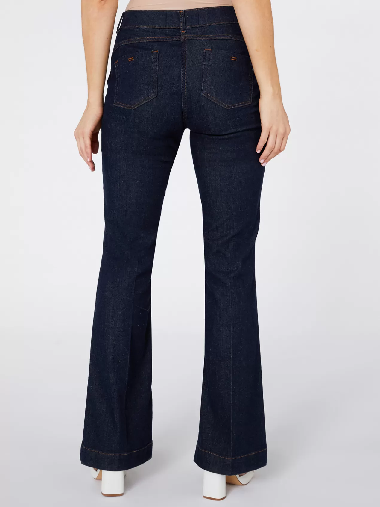 Outlet Elena Mirò Jean Flare A Cinq Poches Bleu