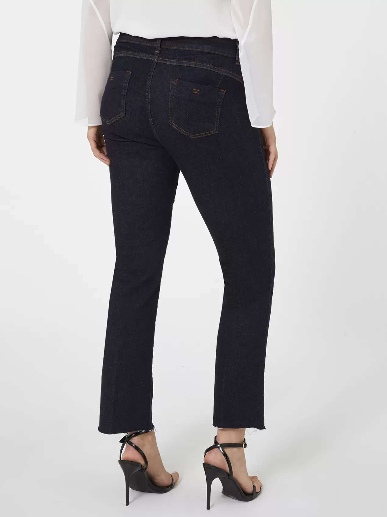 Store Elena Mirò Jean Kick Flare Fonce Bleu