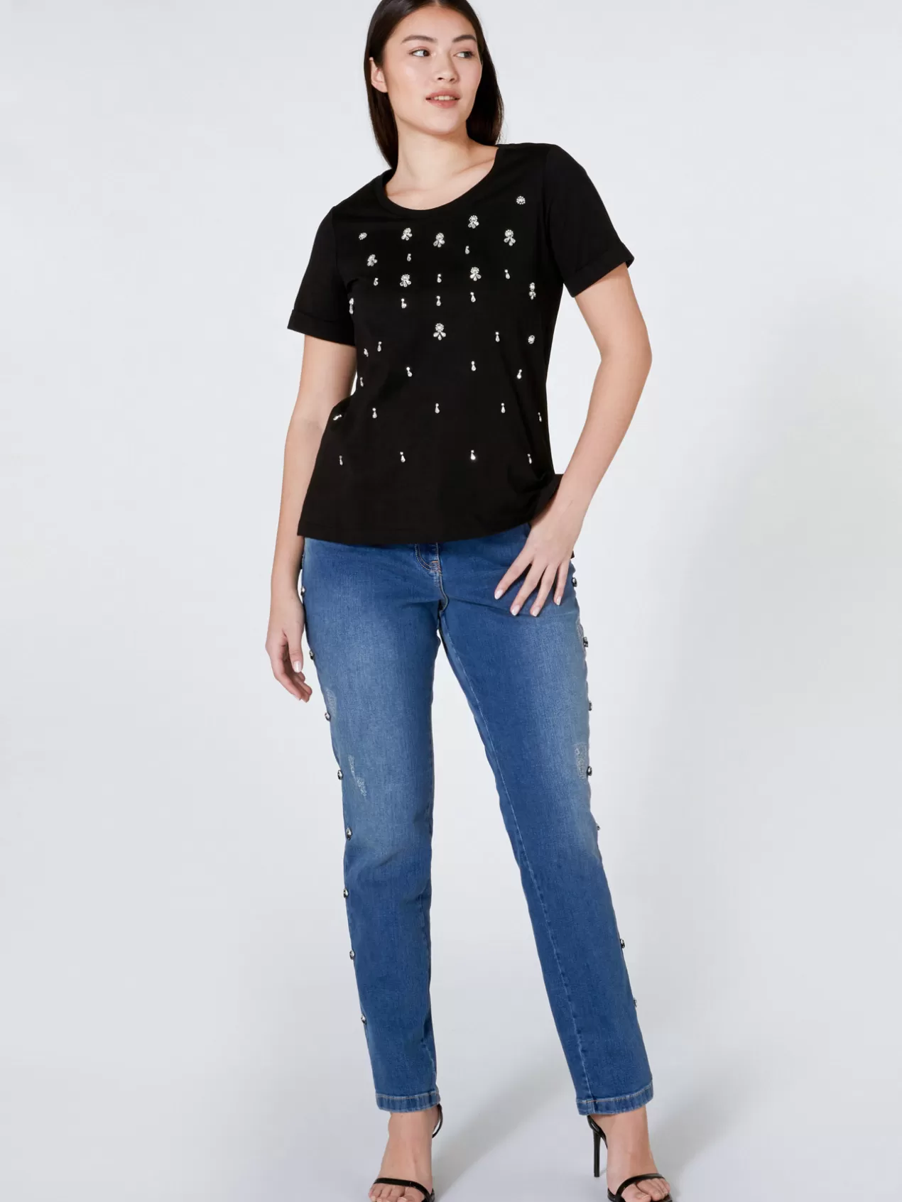 Shop Elena Mirò Jean Regular Brode Bleu
