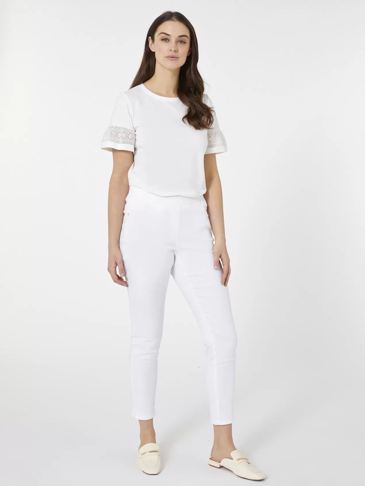 Cheap Elena Mirò Jegging En Drill Stretch Blanc