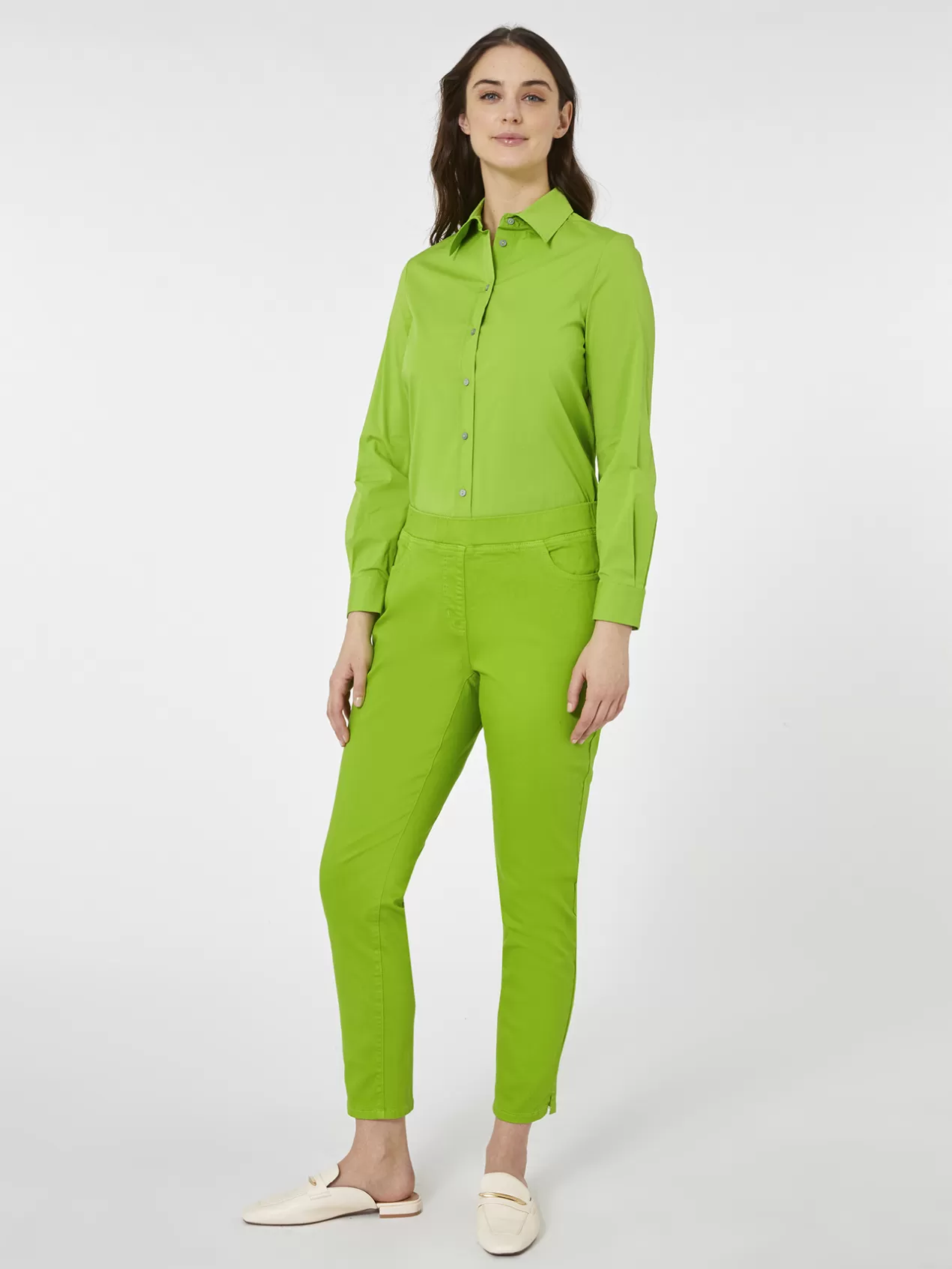 Discount Elena Mirò Jegging En Drill Stretch Vert