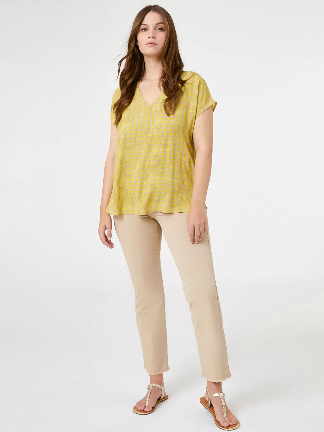 Clearance Elena Mirò Jegging Teint Sur Piece Beige