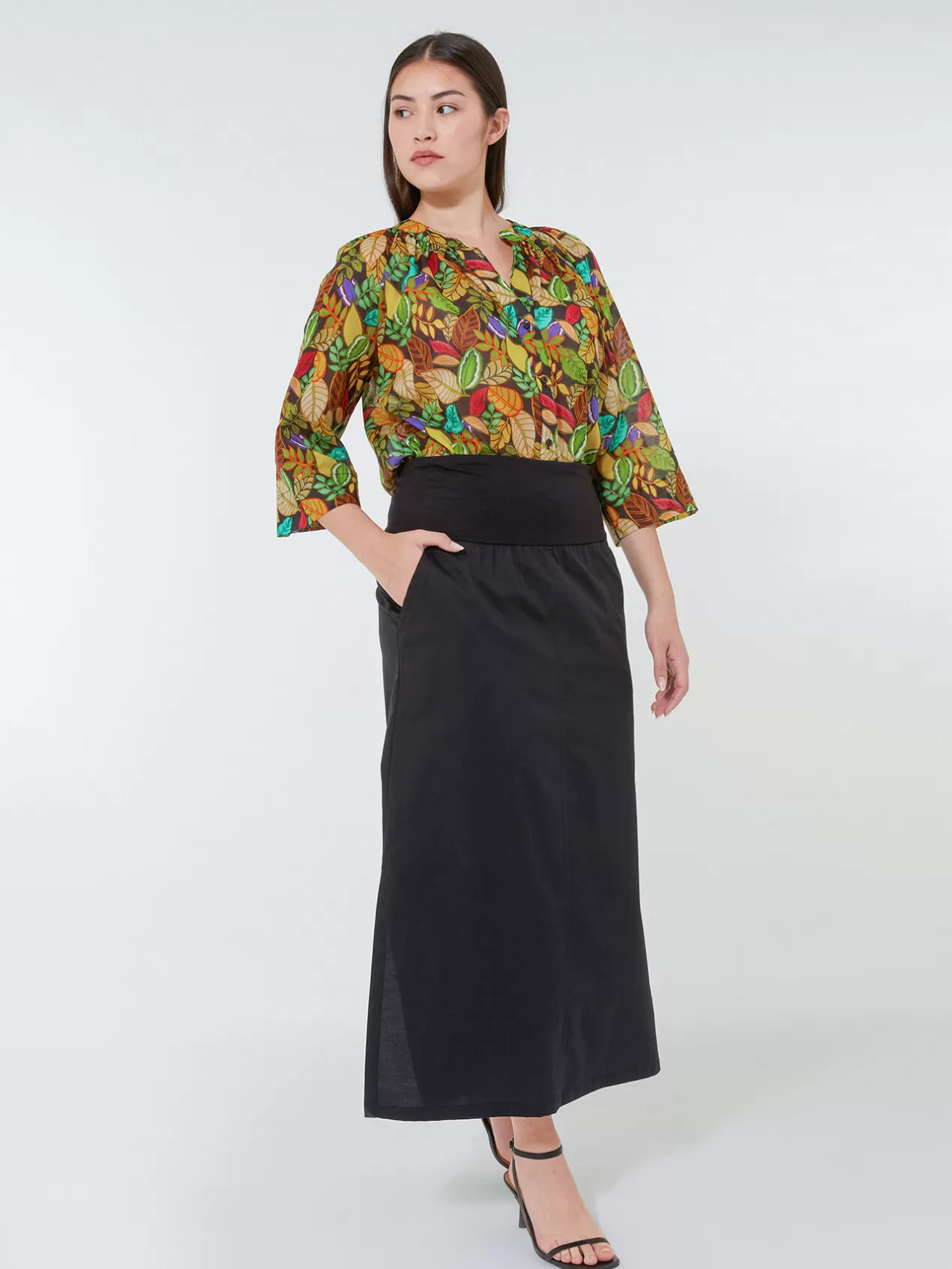 Sale Elena Mirò Jupe Avec Bordure En Jersey Noir