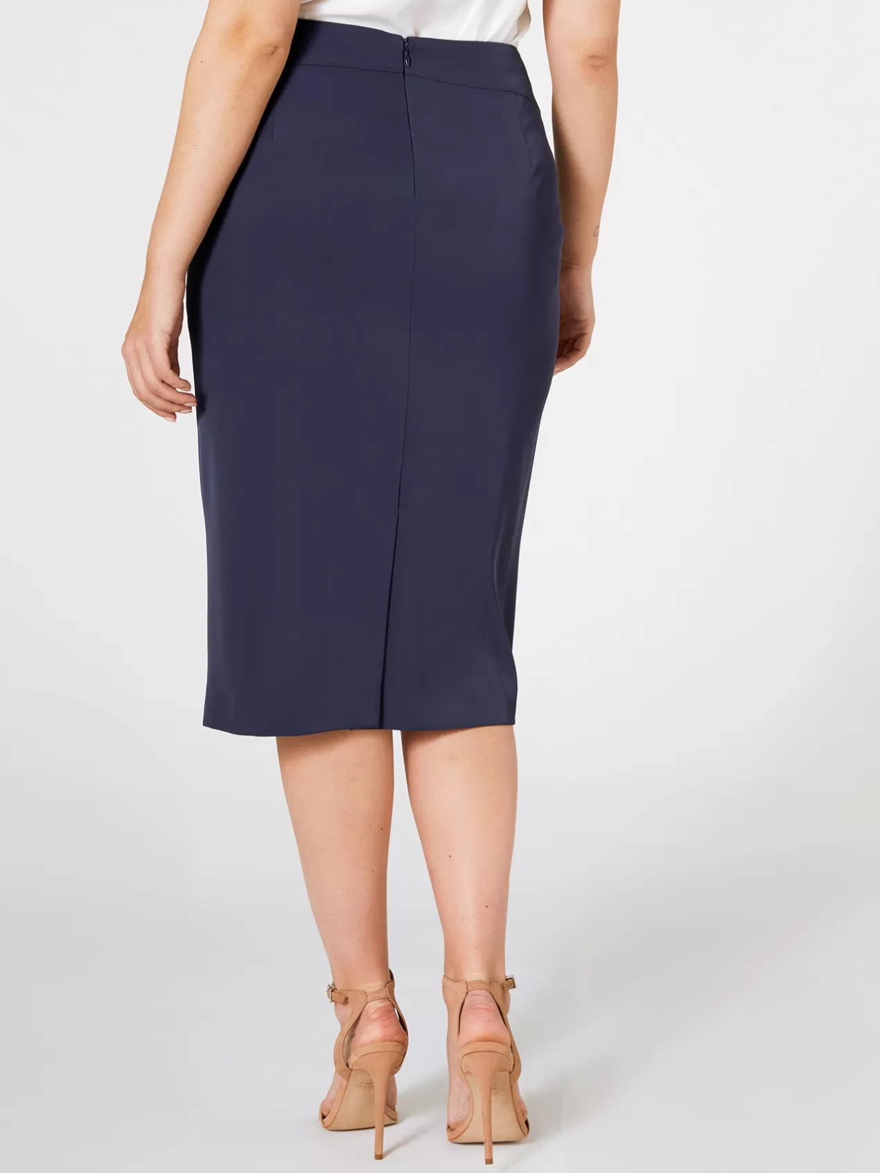 Hot Elena Mirò Jupe Droite En Tissu Fluide Bleu