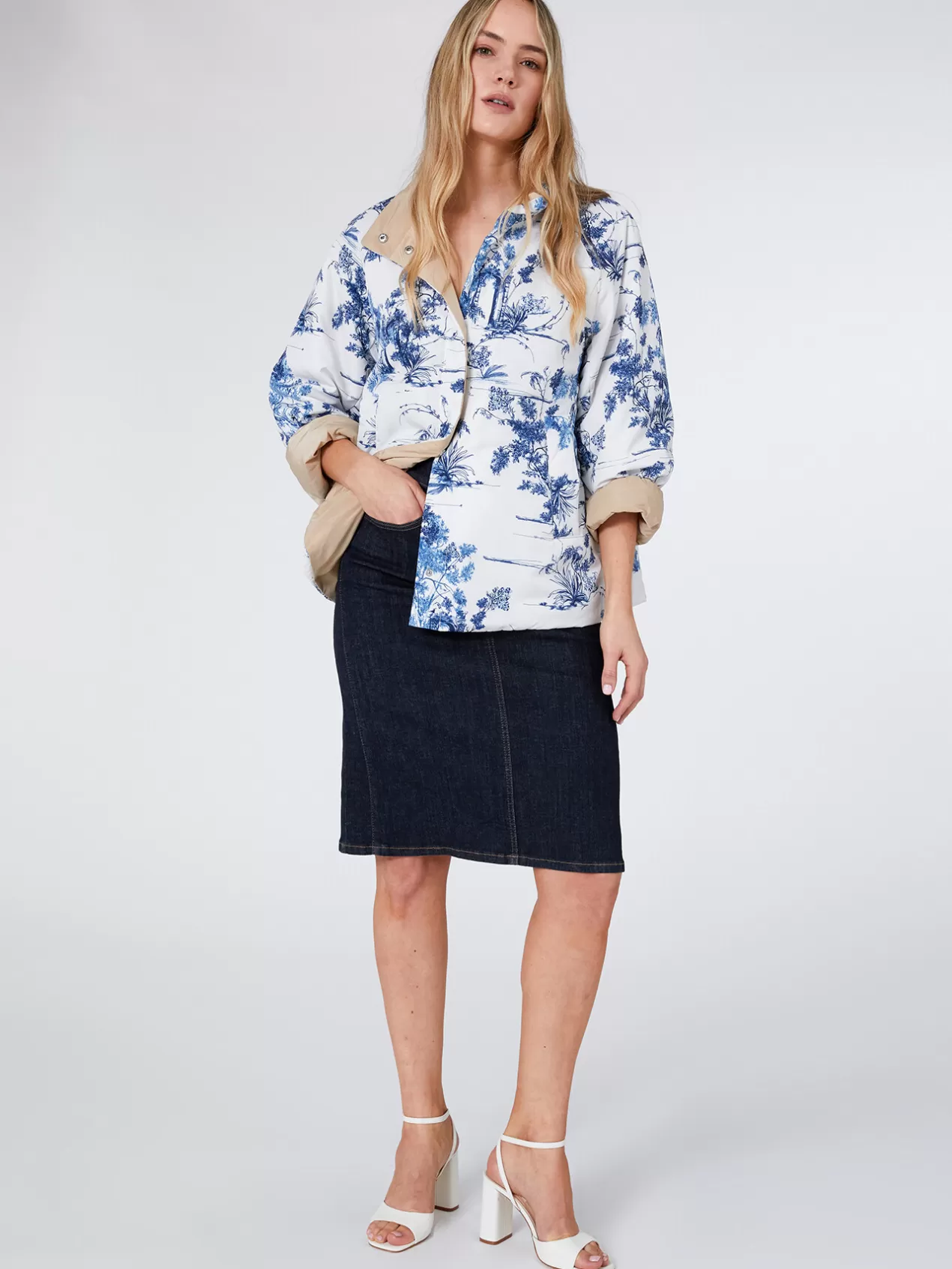 Cheap Elena Mirò Jupe En Jean Bleu