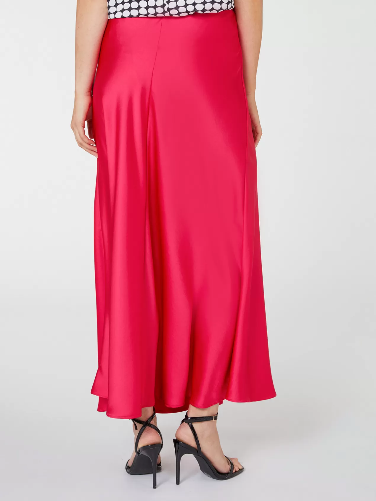 Sale Elena Mirò Jupe Longue En Satin Fuchsia