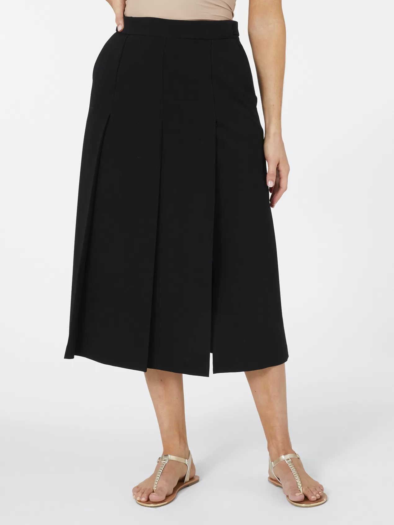 Cheap Elena Mirò Jupe Mi-Longue A Plis Noir